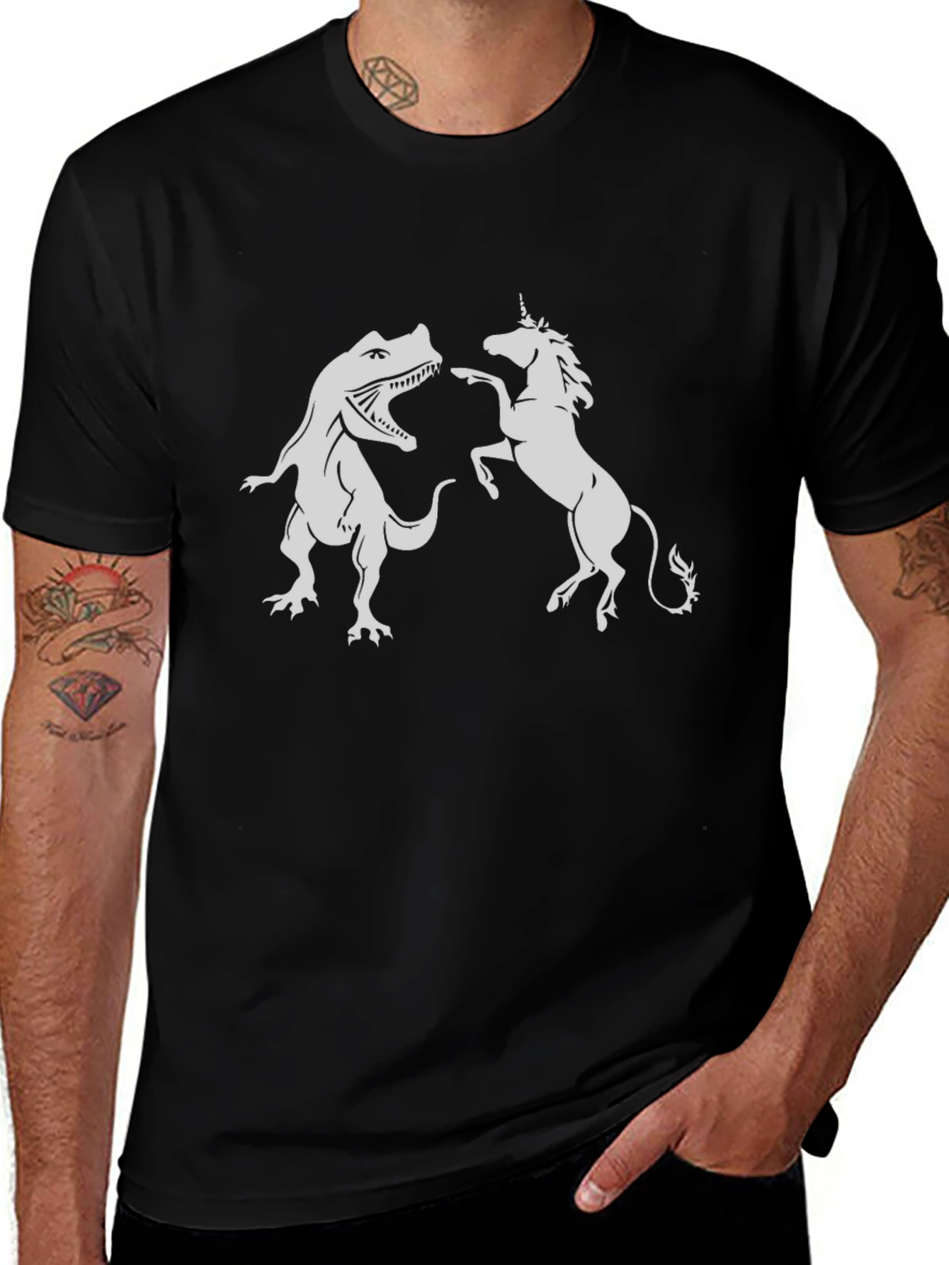 T-Rex vs Unicorn Graphic Tee