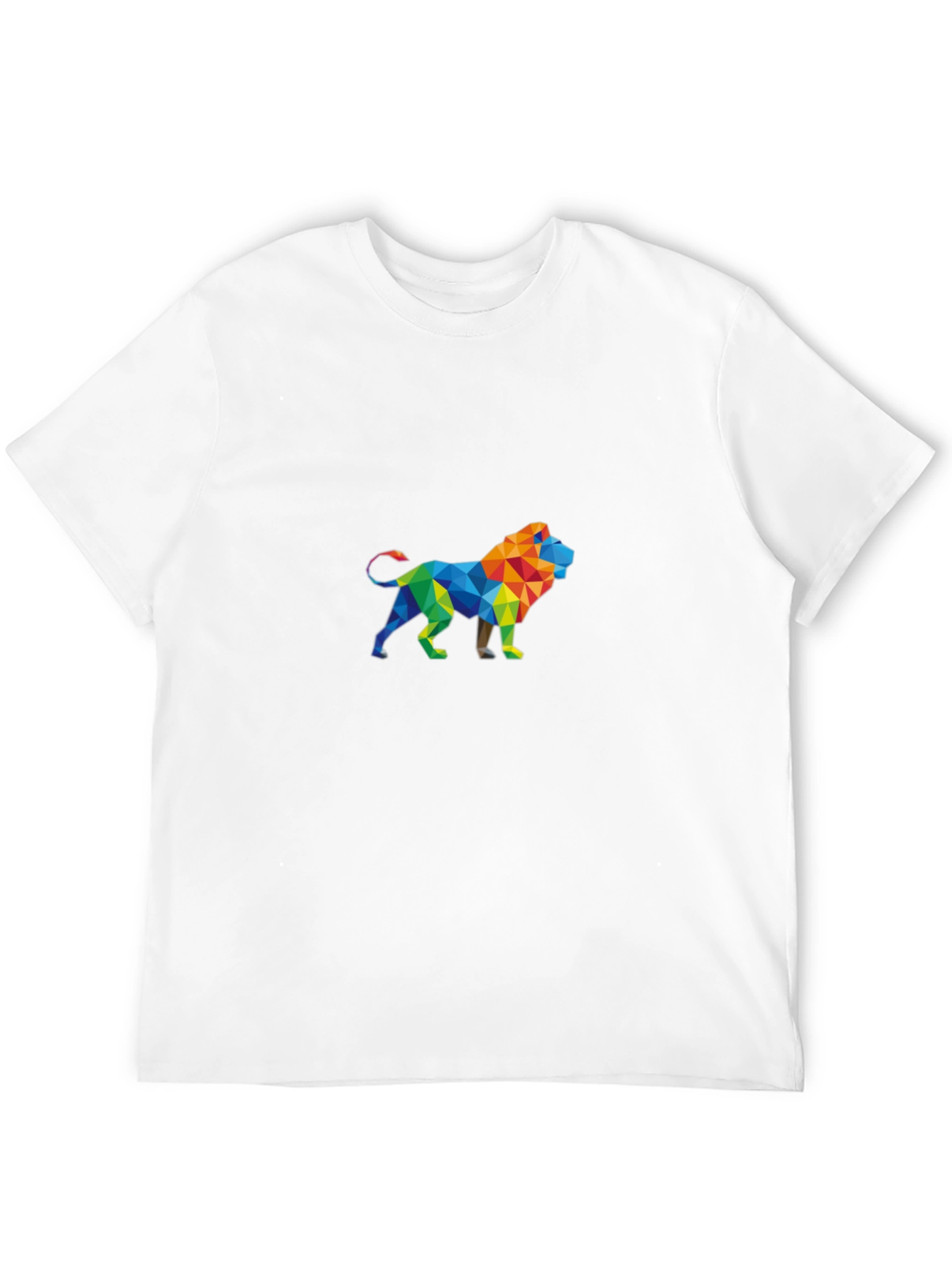 Geometric Lion Graphic Tee - Modern Style