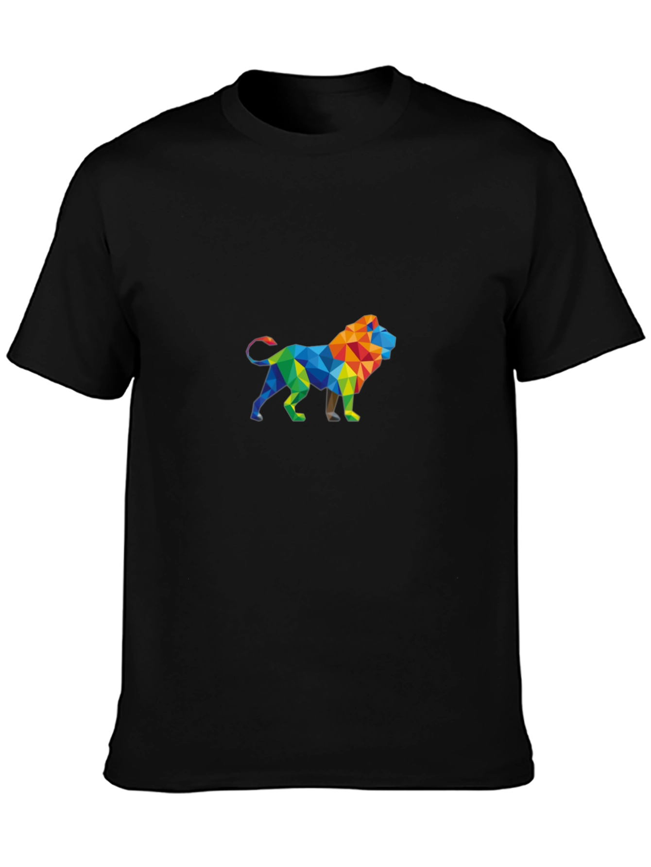 Geometric Lion Graphic Tee - Modern Style