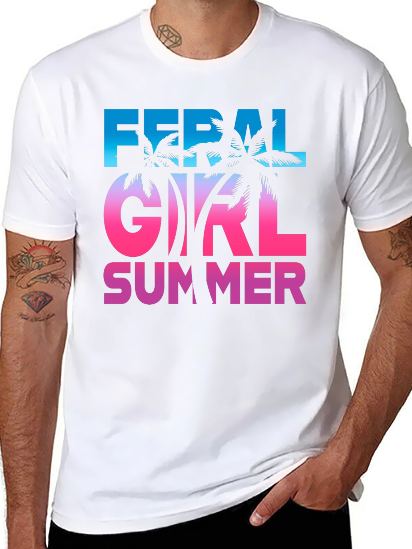 Feral Girl Summer Graphic Tee - Black Unisex T-Shirt