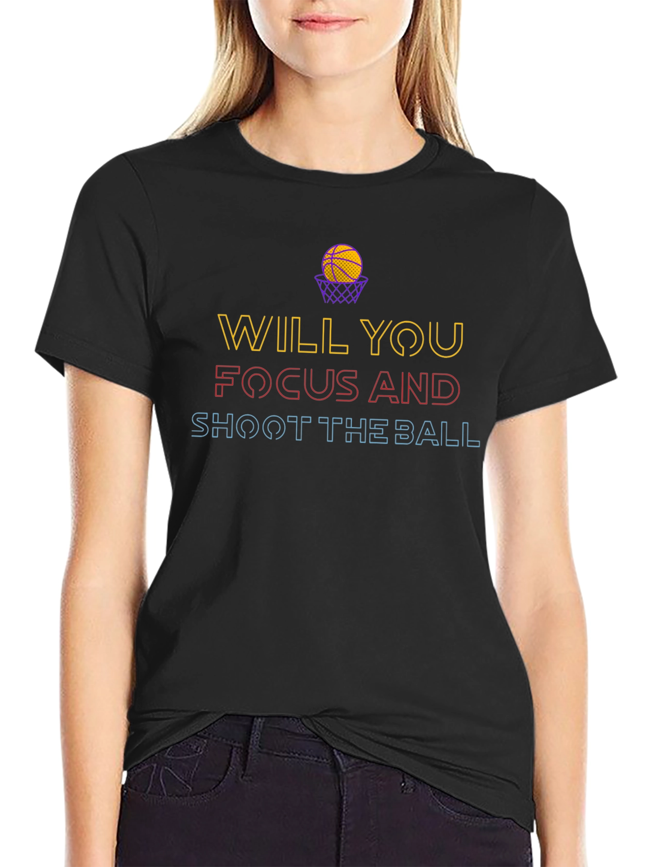 Basketball Graphic Tee - Will You Focus & Shoot?