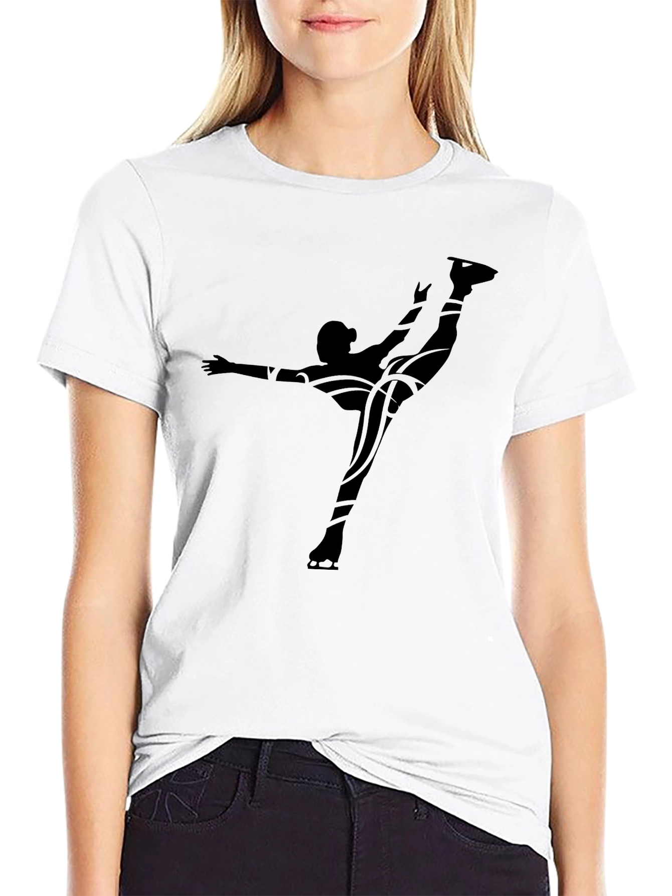 Figure Skater Graphic Tee - Black