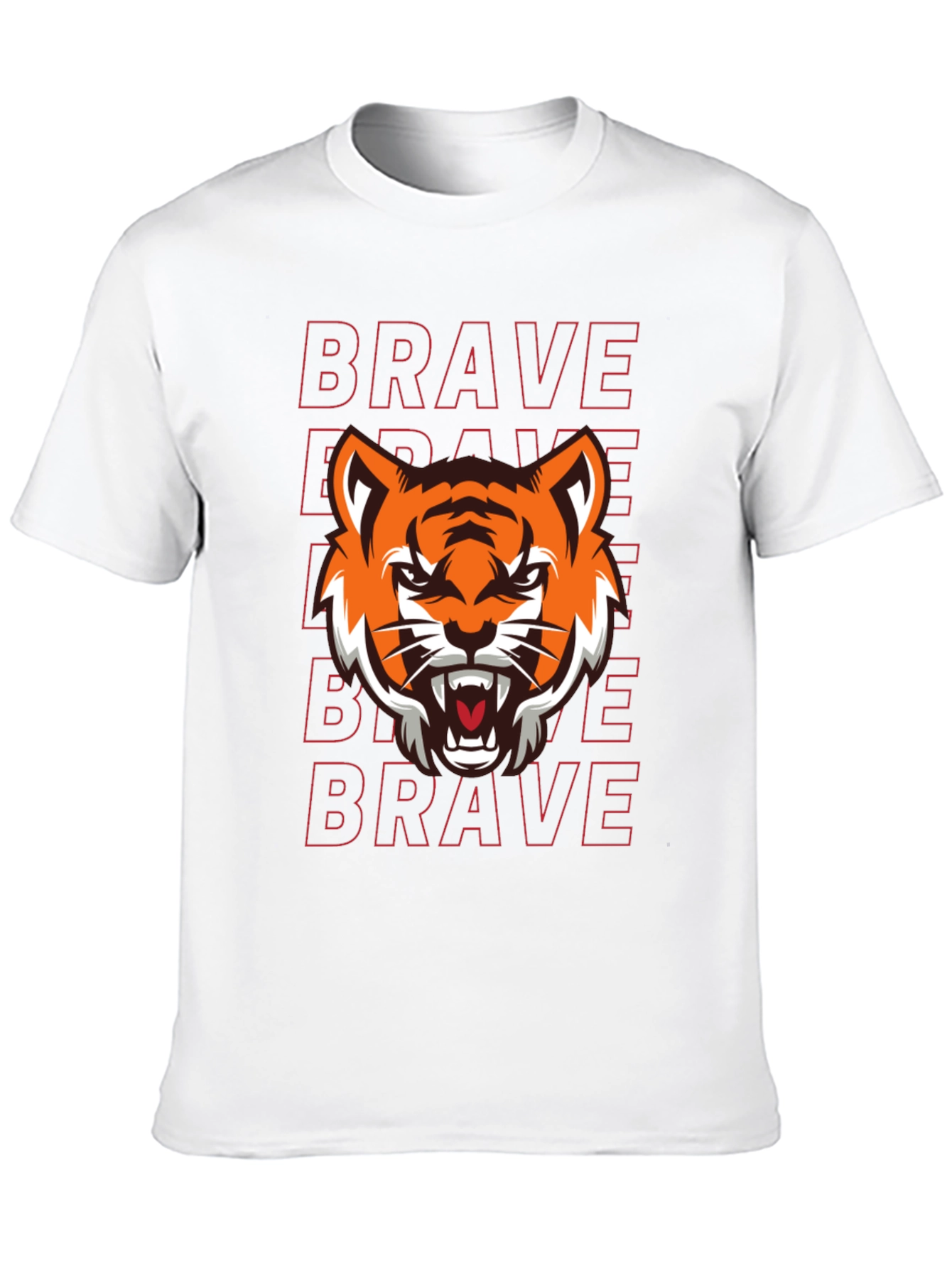 Brave Tiger Graphic Tee - Black