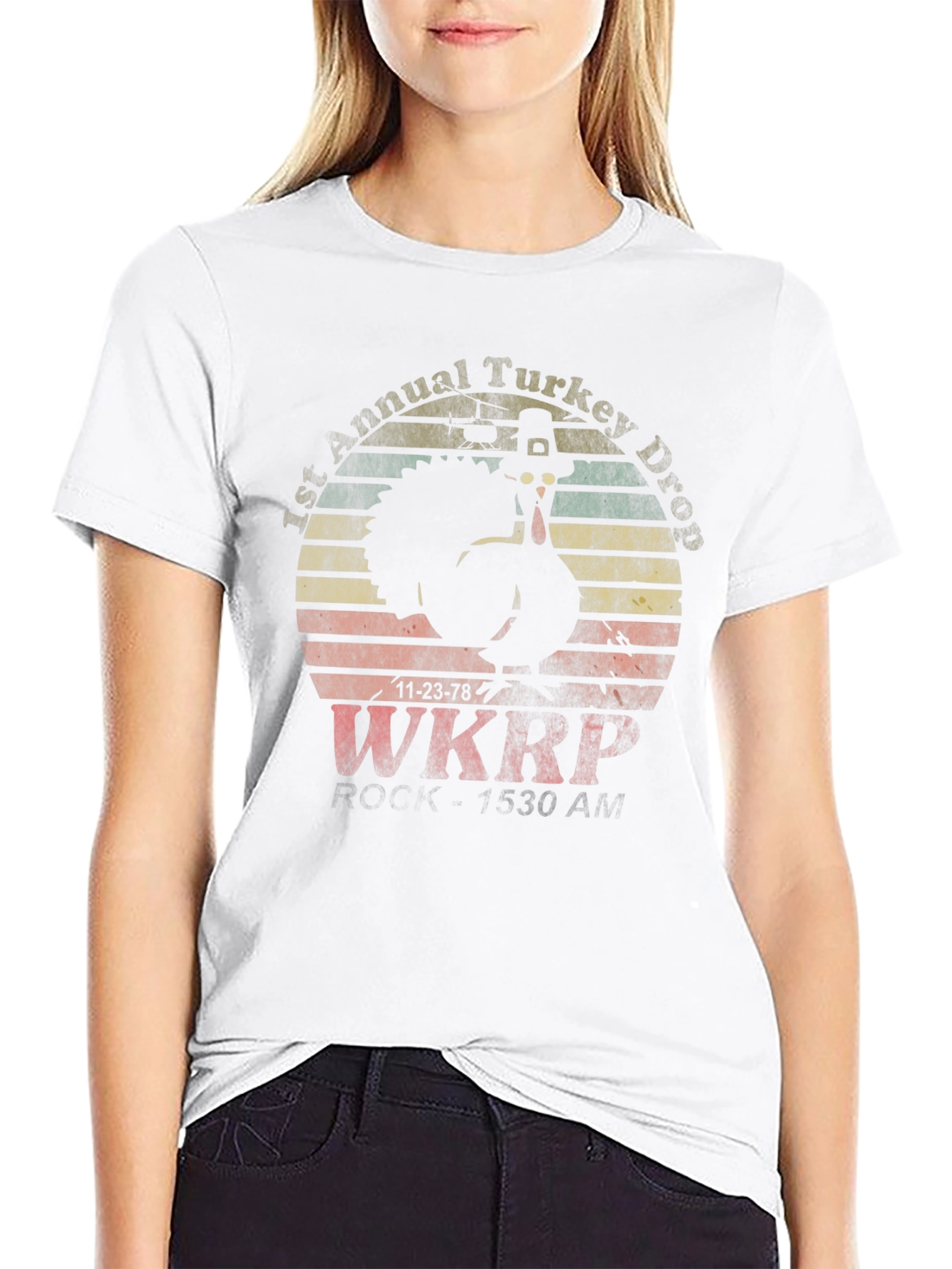 Retro Turkey Drop T-Shirt - WKRP Thanksgiving