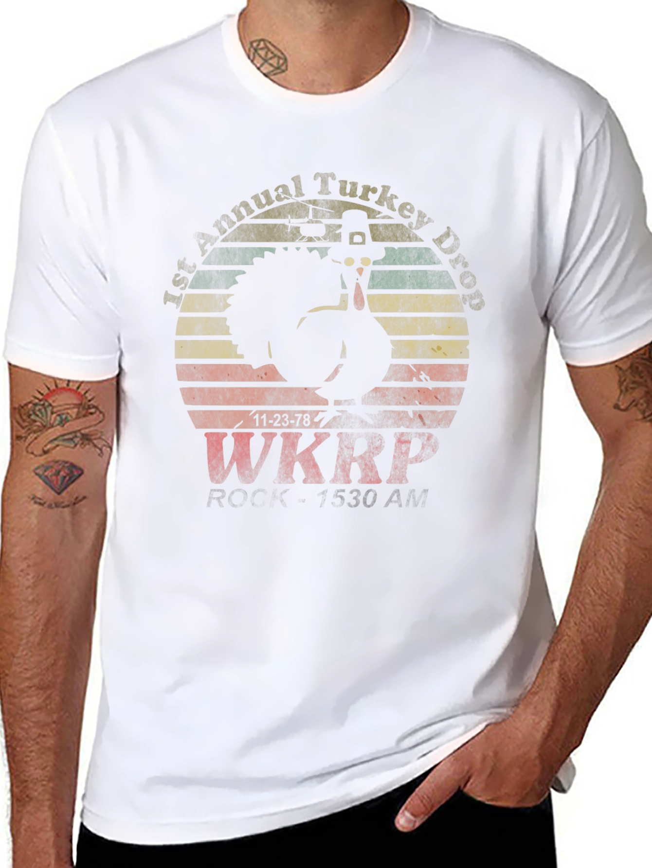 Retro Turkey Drop T-Shirt - WKRP Thanksgiving