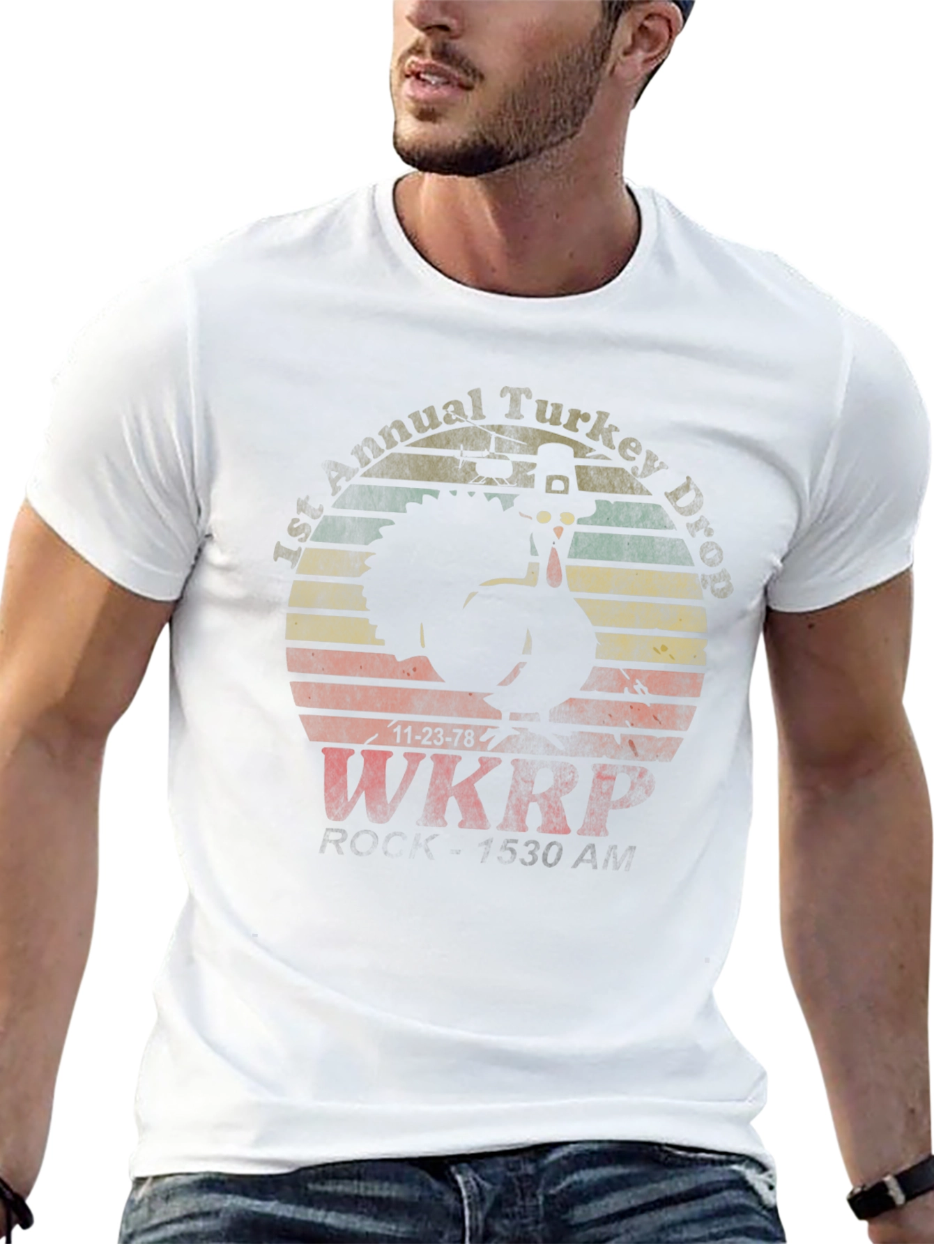 Retro Turkey Drop T-Shirt - WKRP Thanksgiving