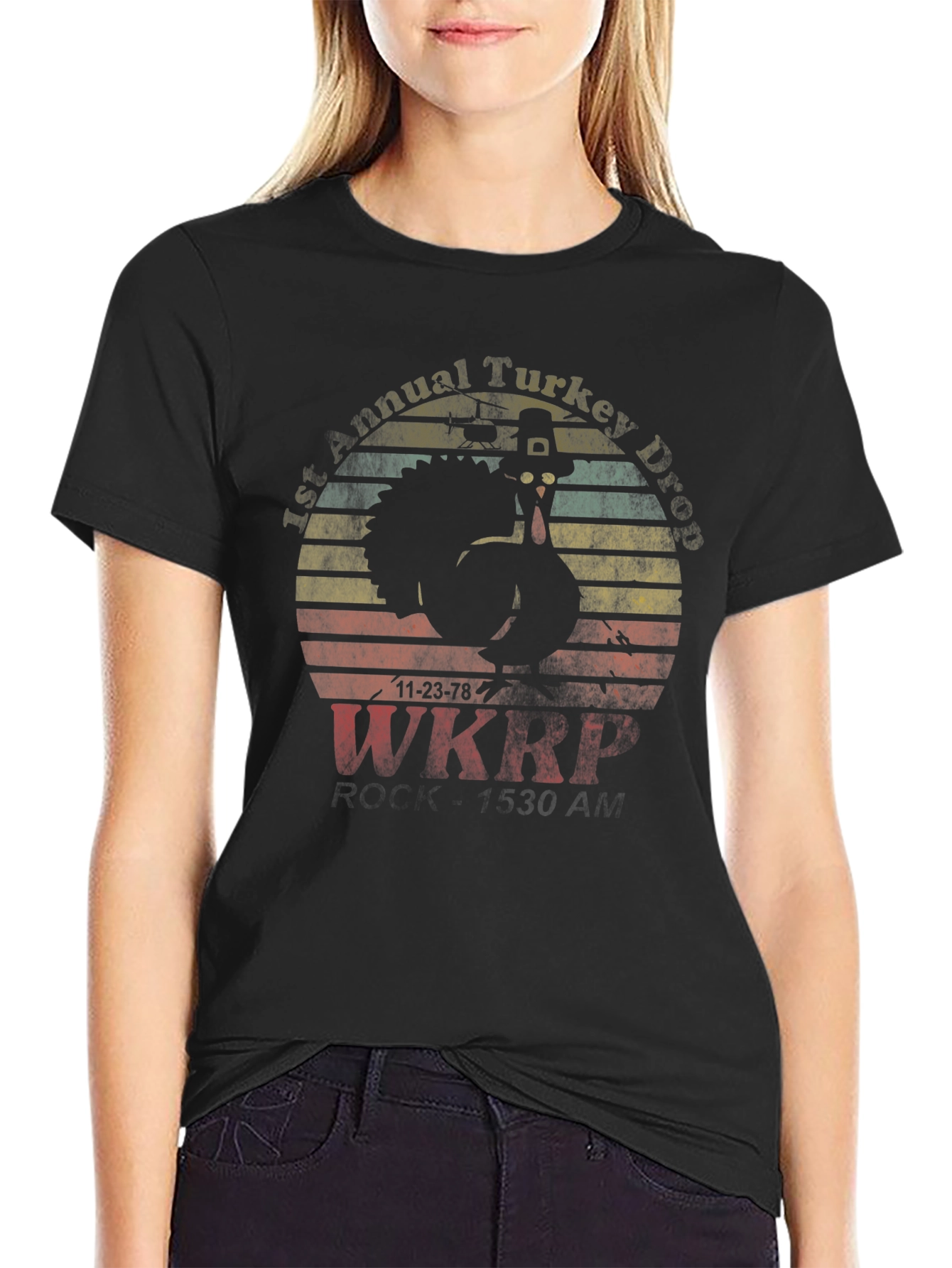 Retro Turkey Drop T-Shirt - WKRP Thanksgiving