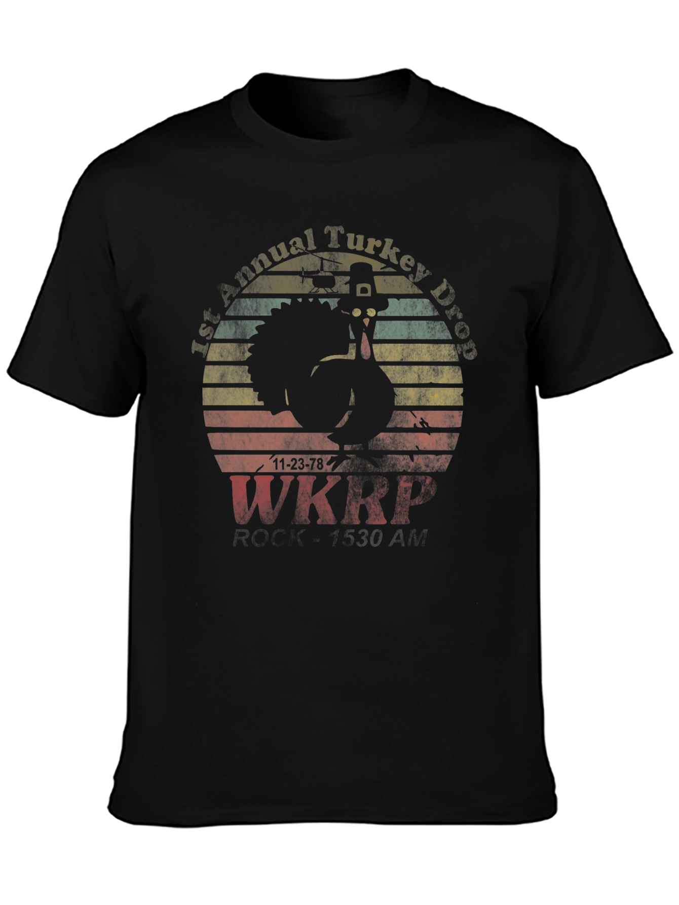 Retro Turkey Drop T-Shirt - WKRP Thanksgiving