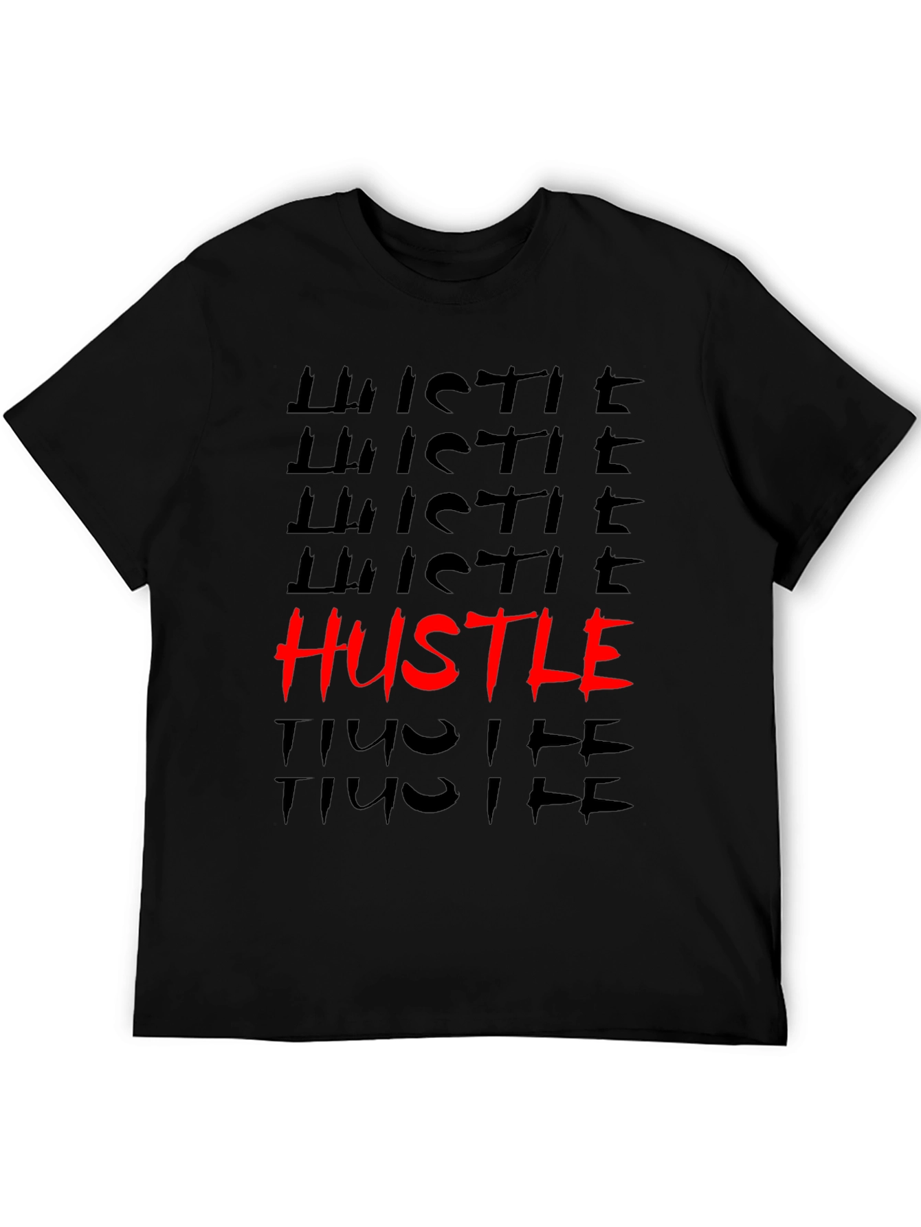 Hustle Graphic Print Mens Black Tee