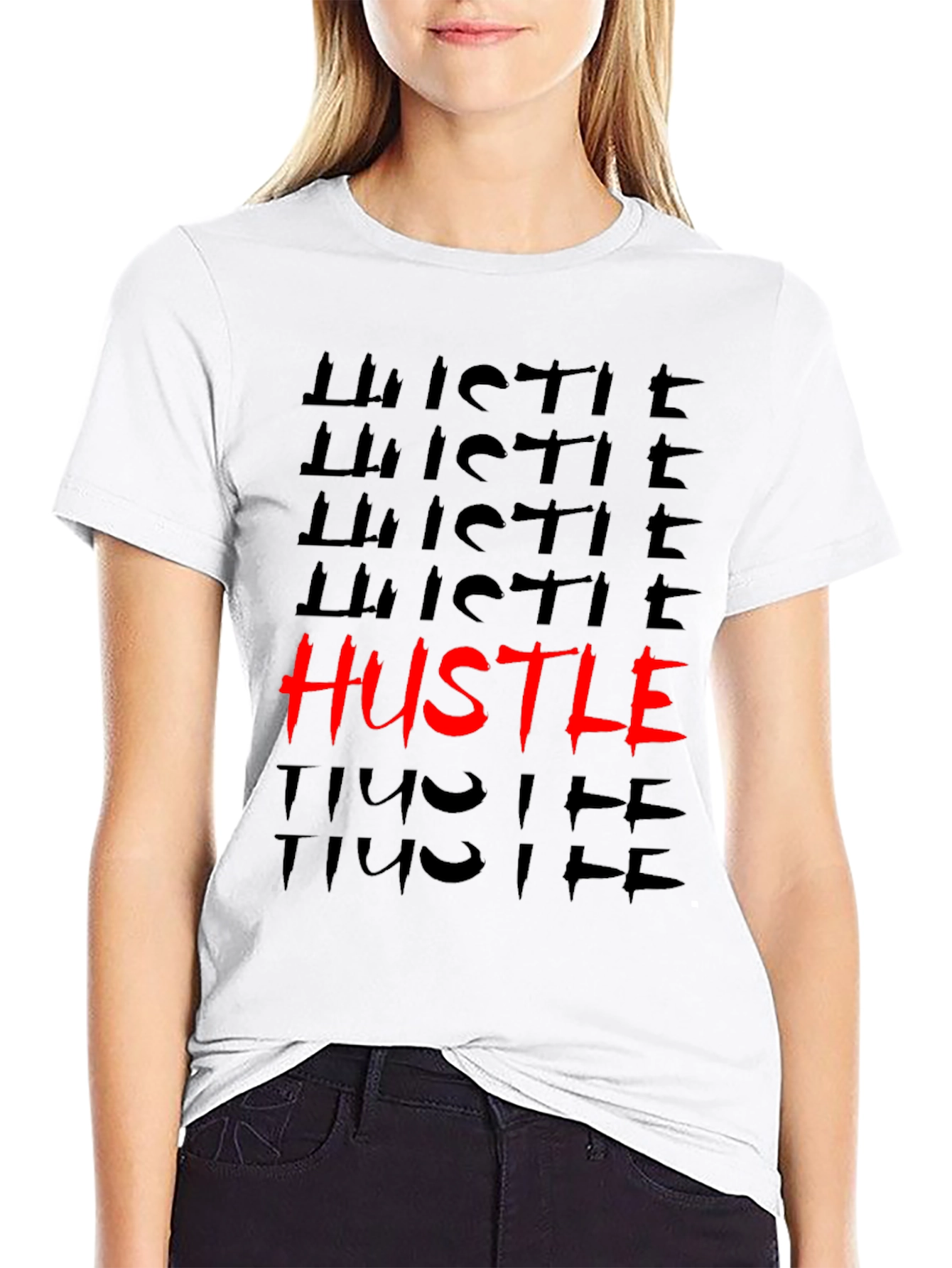 Hustle Graphic Print Mens Black Tee