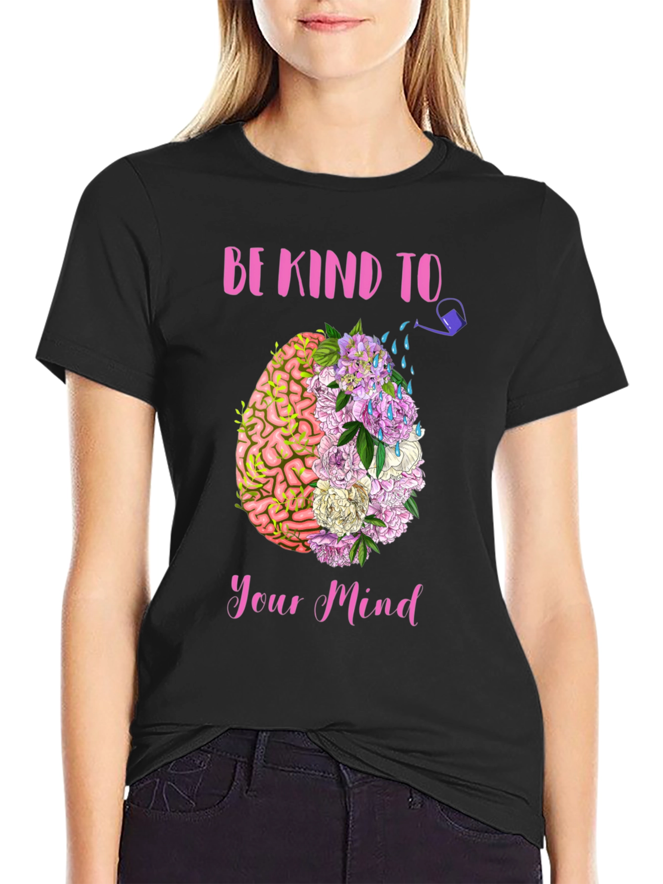 Be Kind To Your Mind Graphic Tee - Black