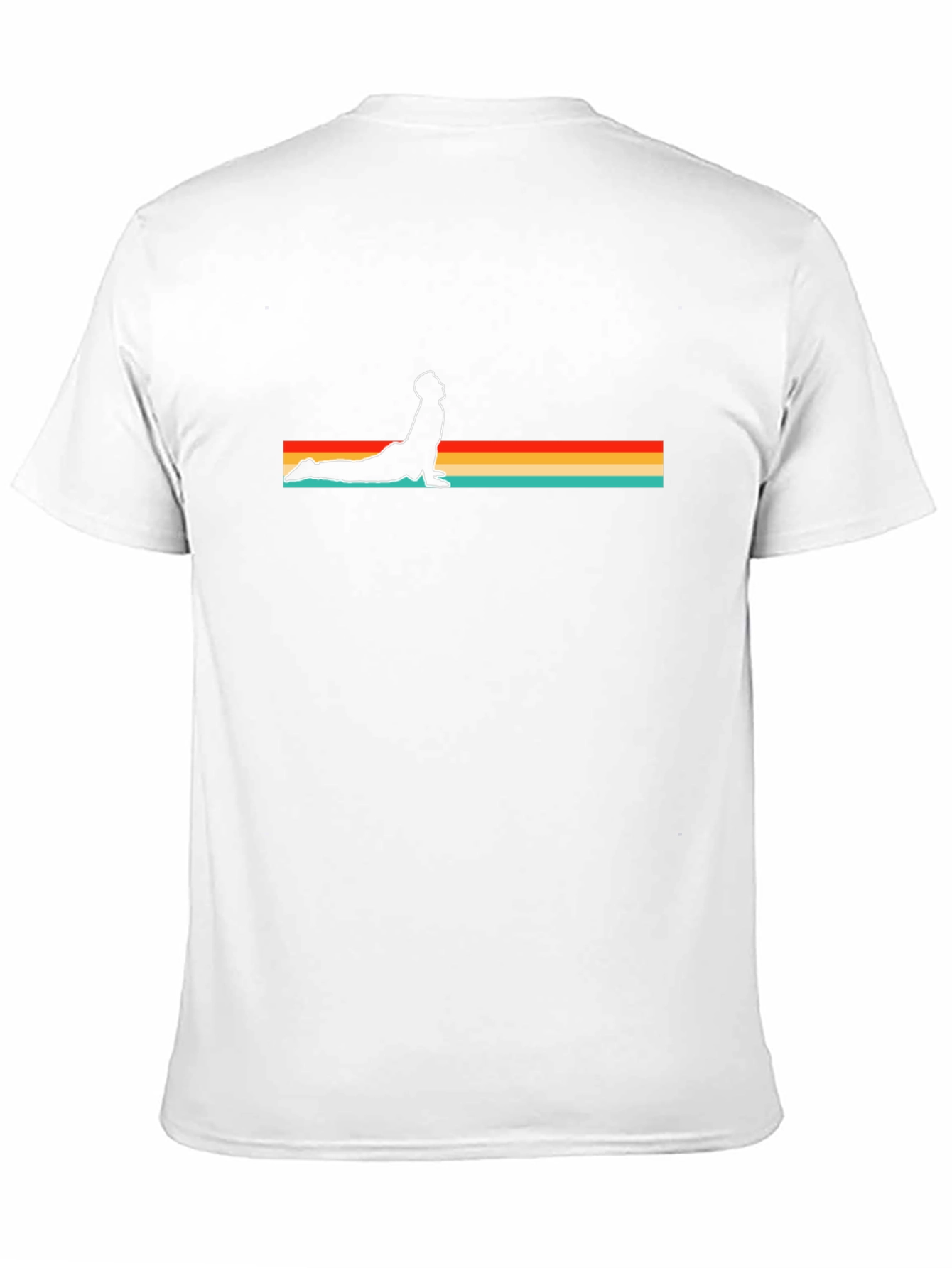 Retro Yoga Pose Graphic Tee - Black Cotton Blend