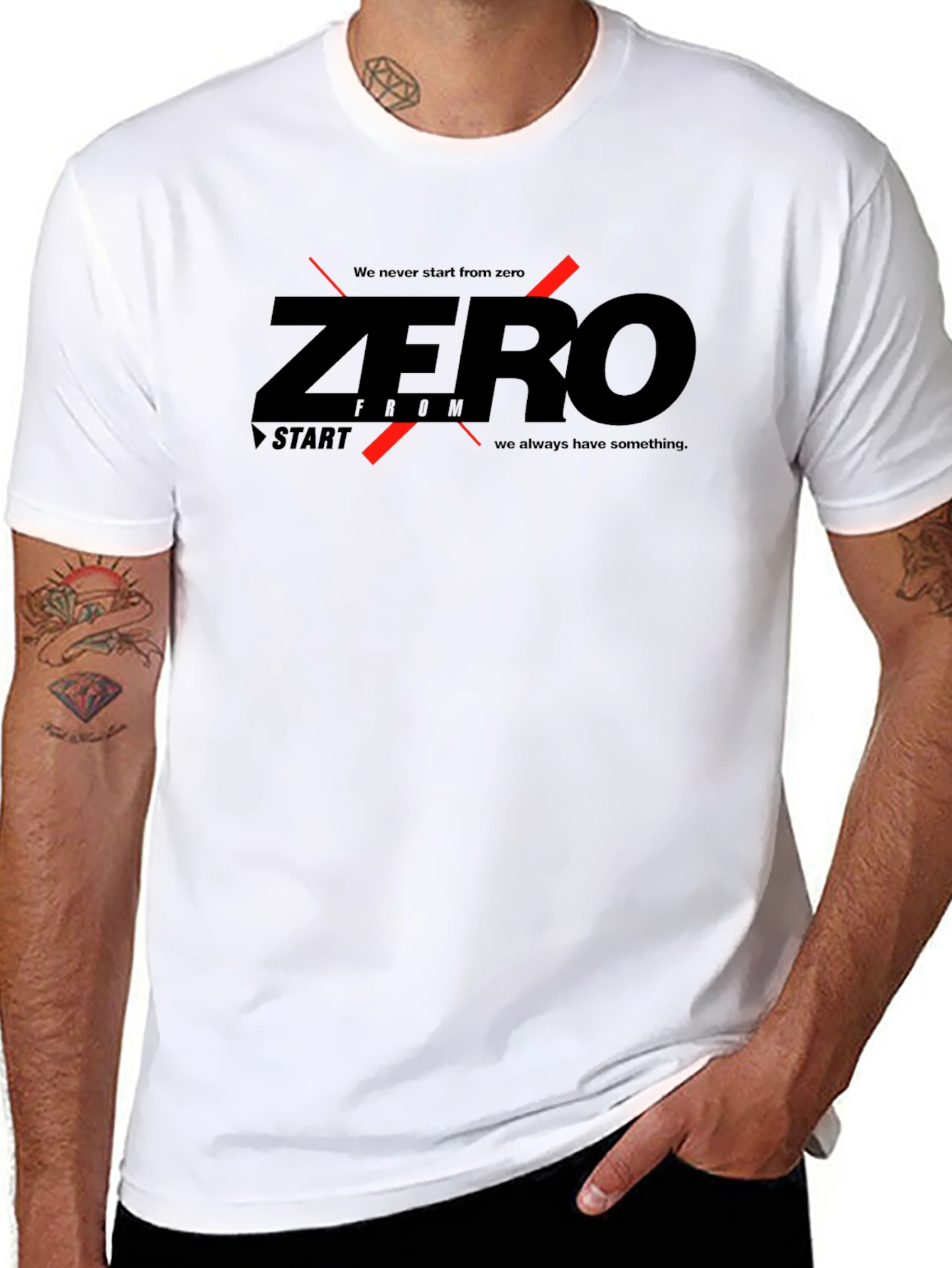 Zero From Start Graphic Black T-Shirt