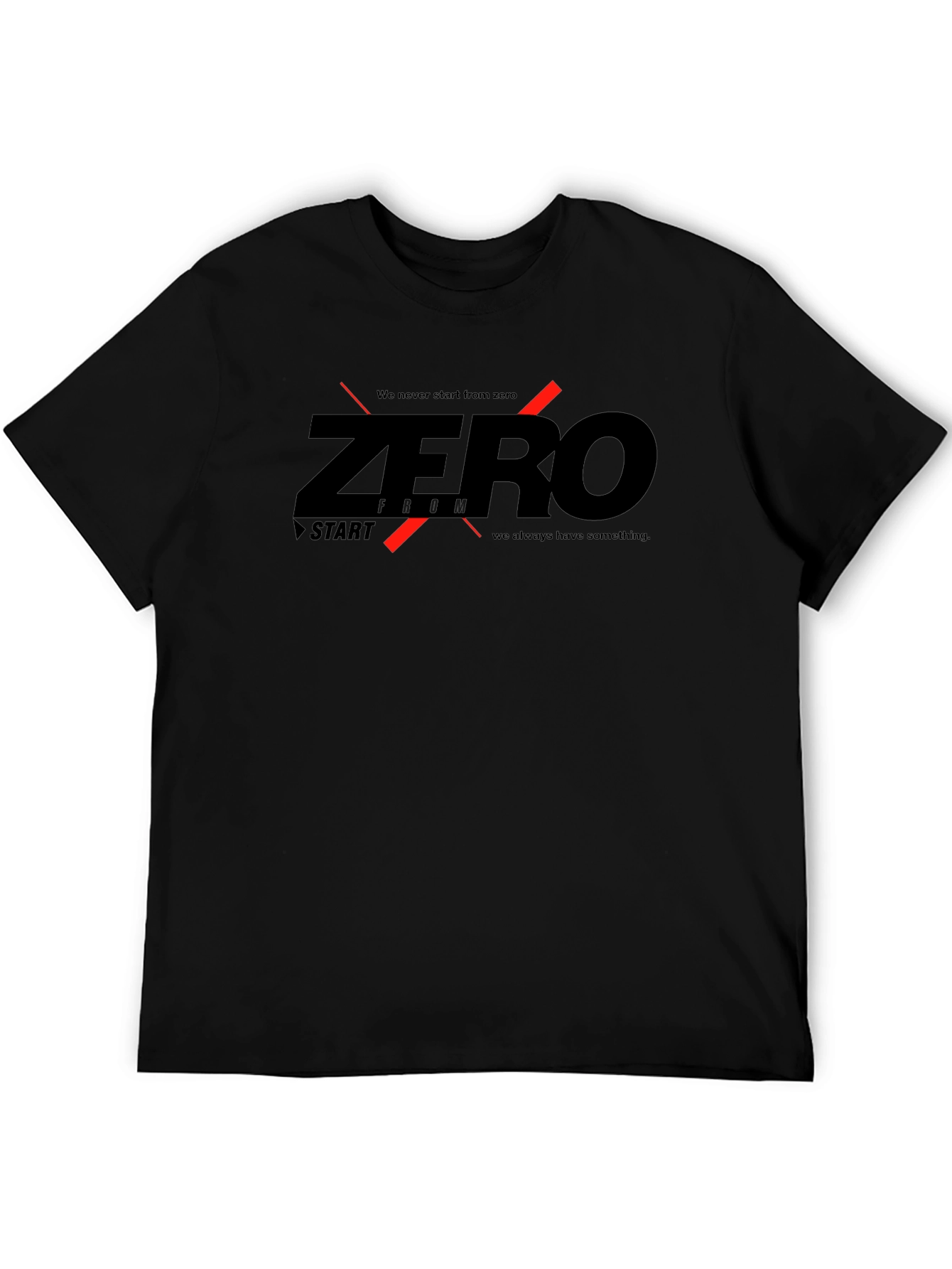 Zero From Start Graphic Black T-Shirt