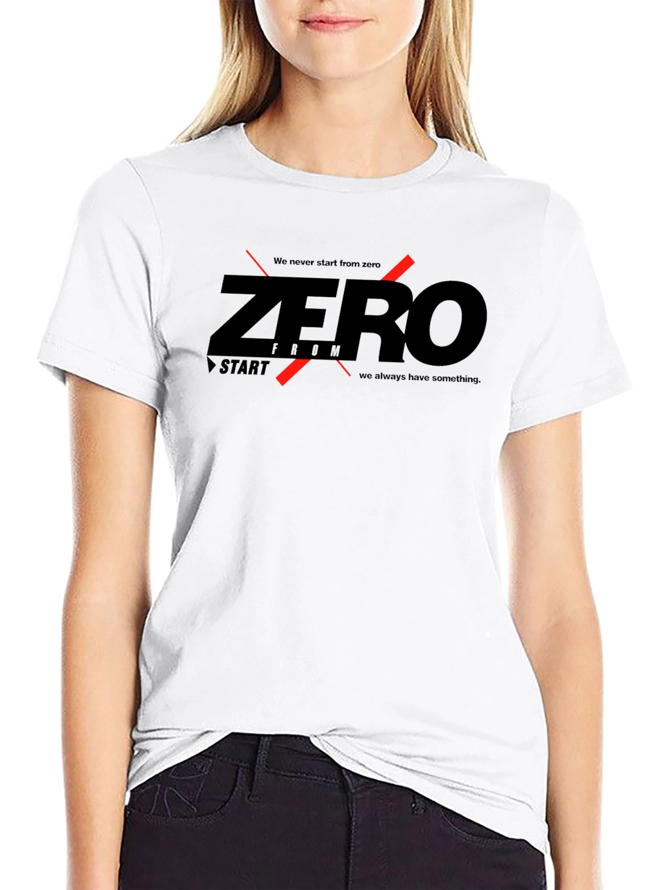 Zero From Start Graphic Black T-Shirt