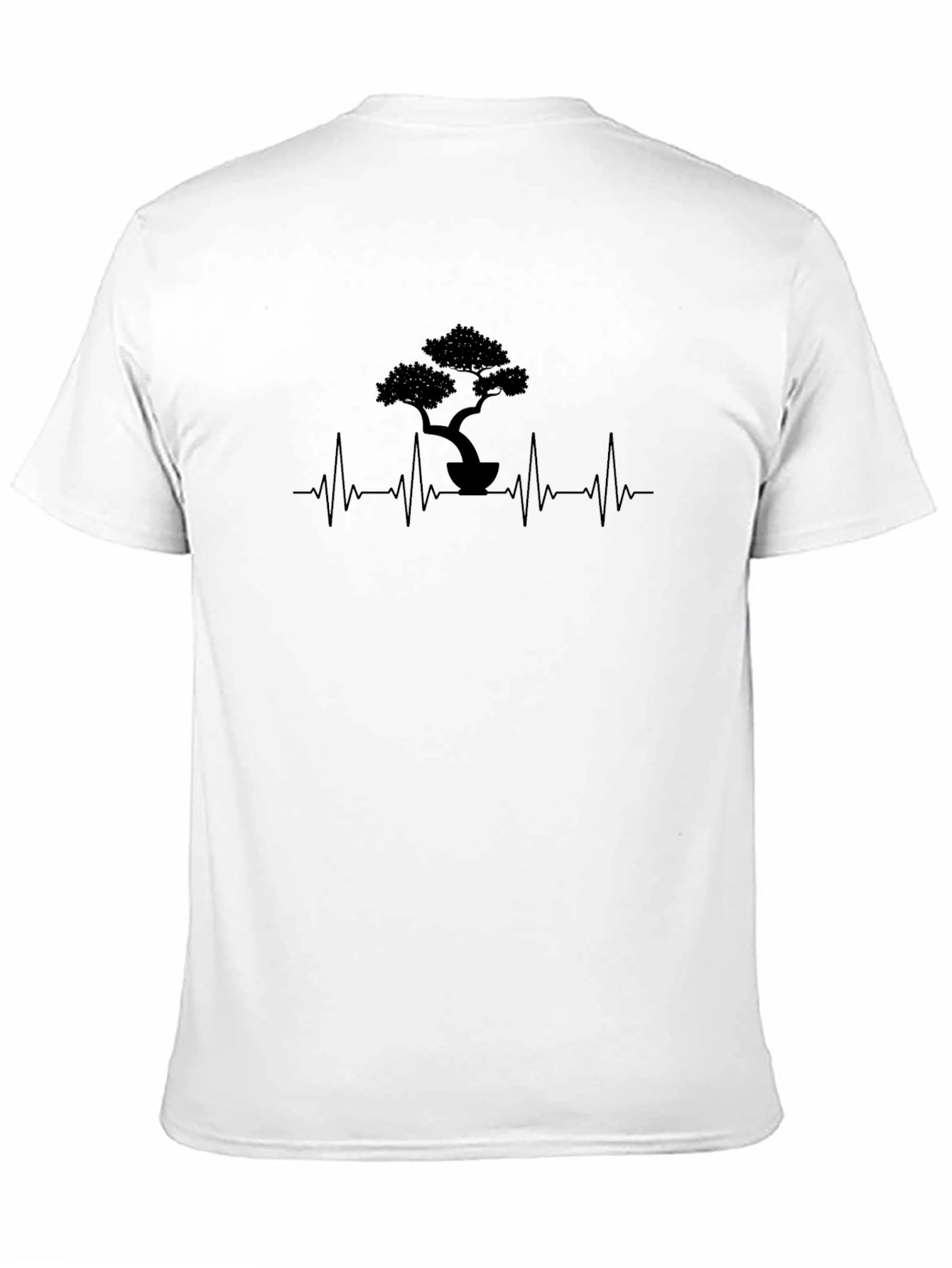 Bonsai Tree Heartbeat Graphic Tee - Mens Black T-Shirt