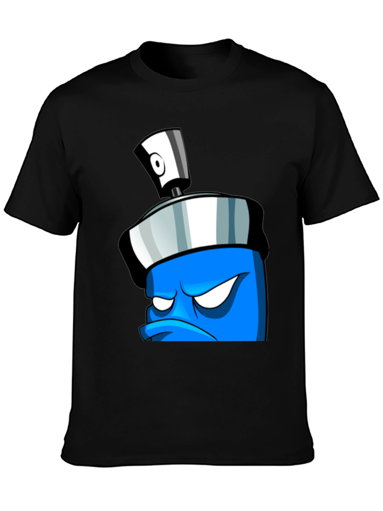 Angry Spray Can Graphic Tee - Black