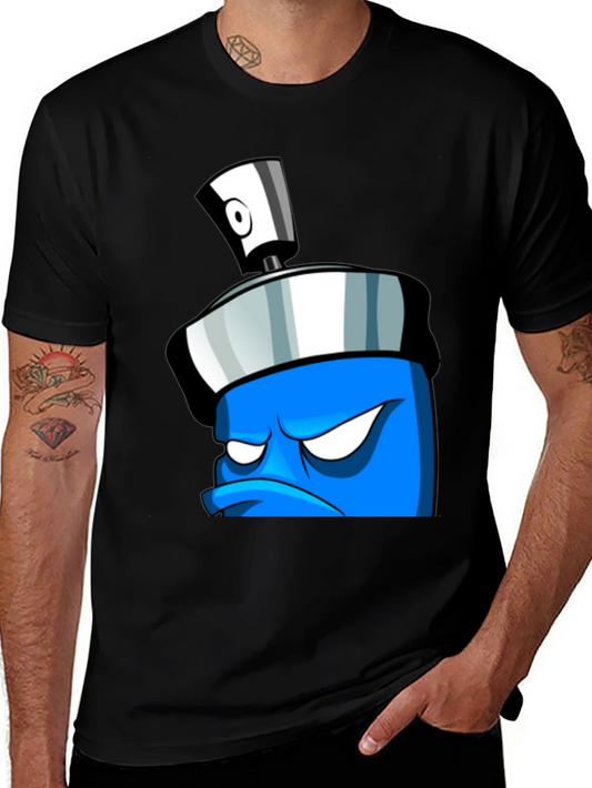Angry Spray Can Graphic Tee - Black