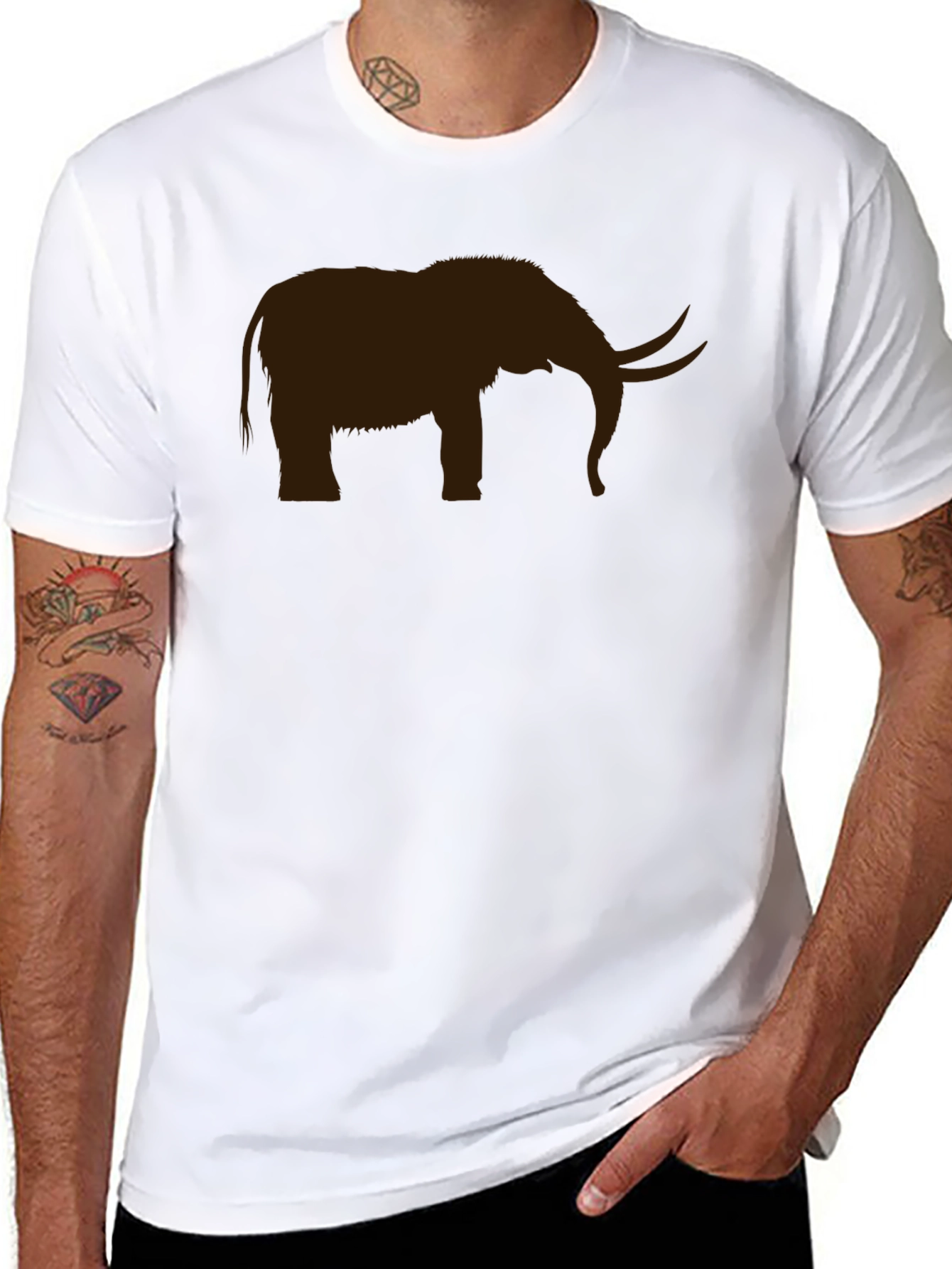 Elephant Silhouette Black T-Shirt