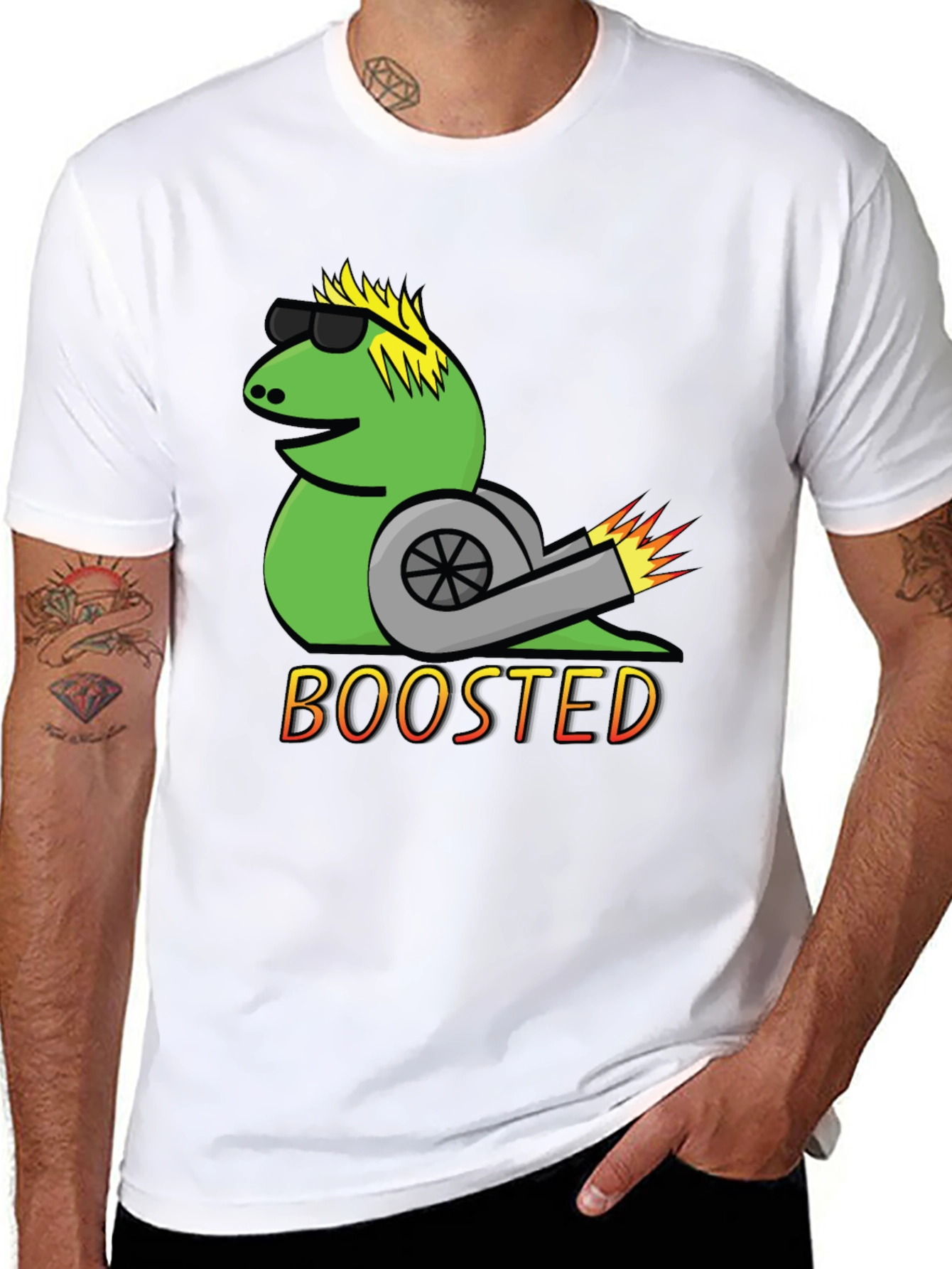 Boosted Snail T-Shirt - Cool Car Enthusiast Tee