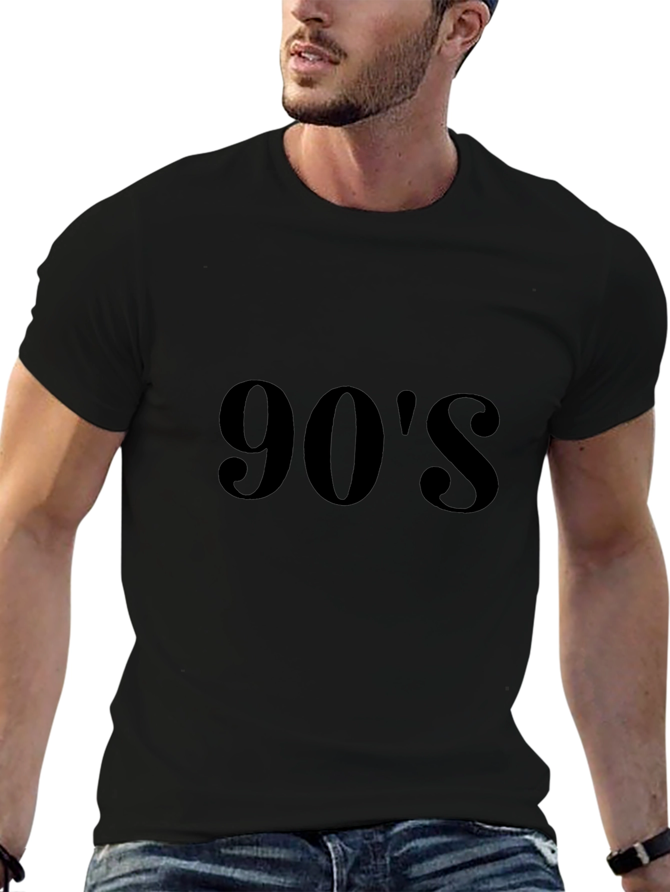 90s Black T-Shirt - Throwback Style!