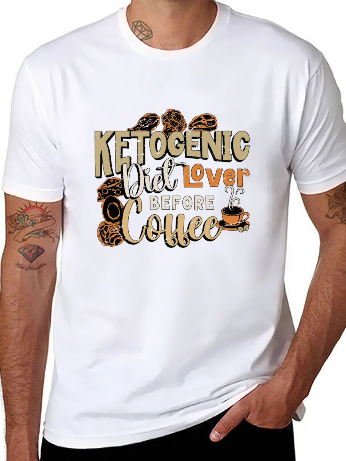 Keto Diet Lover T-Shirt - Coffee Before Keto