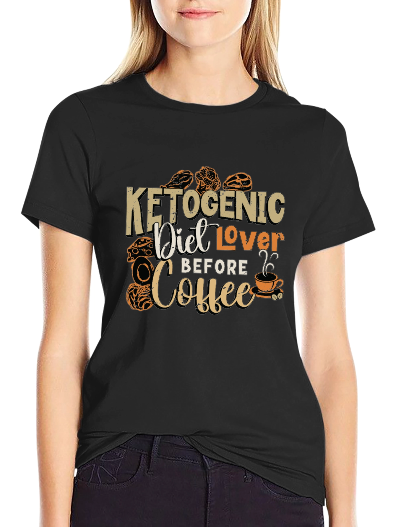 Keto Diet Lover T-Shirt - Coffee Before Keto