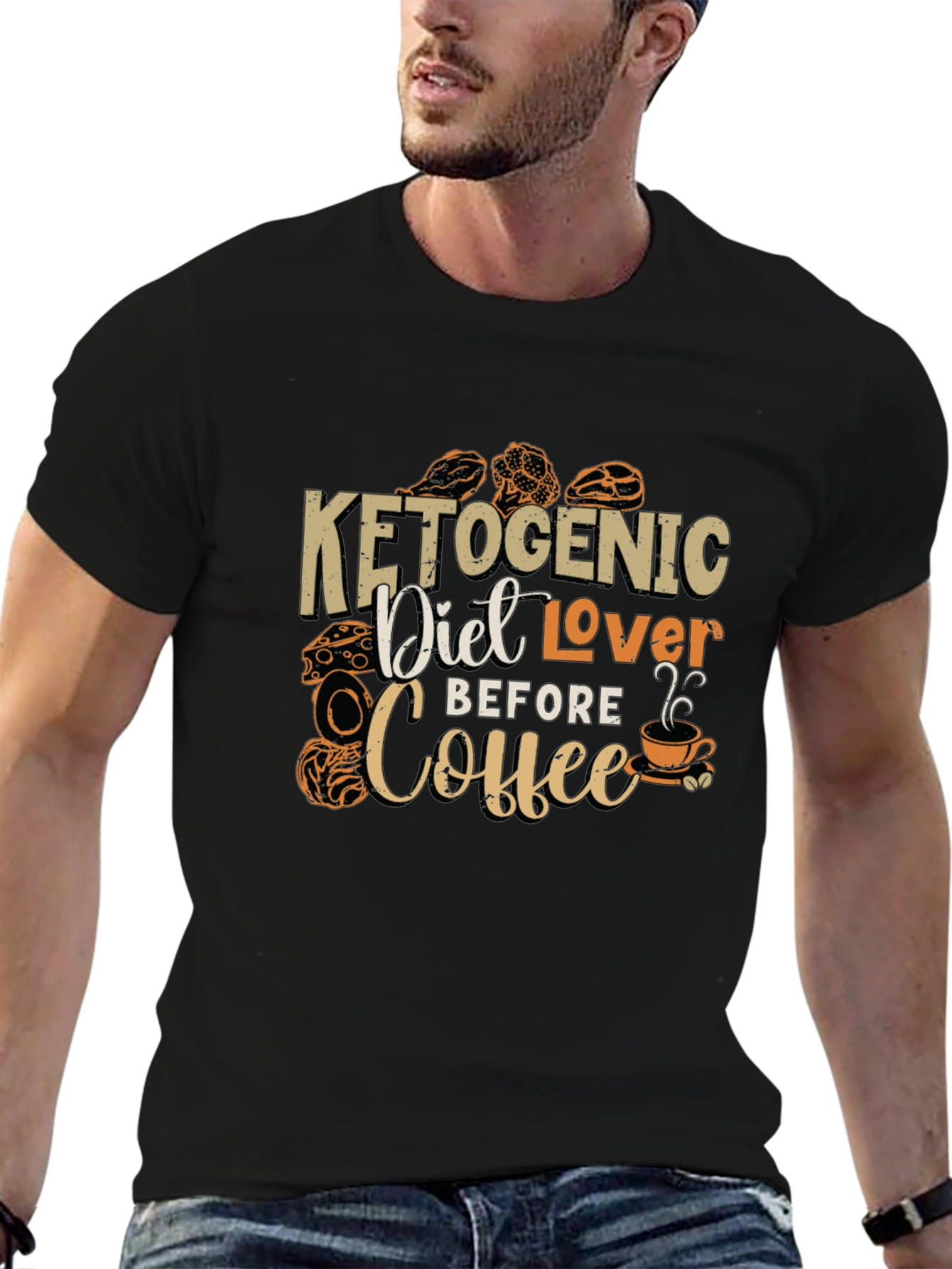 Keto Diet Lover T-Shirt - Coffee Before Keto