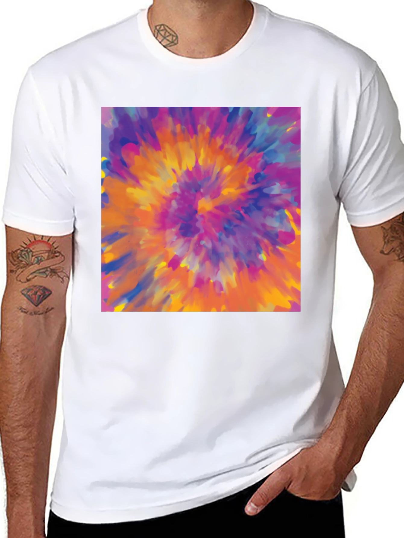 Vibrant Tie-Dye Graphic Tee - Bold Statement Style