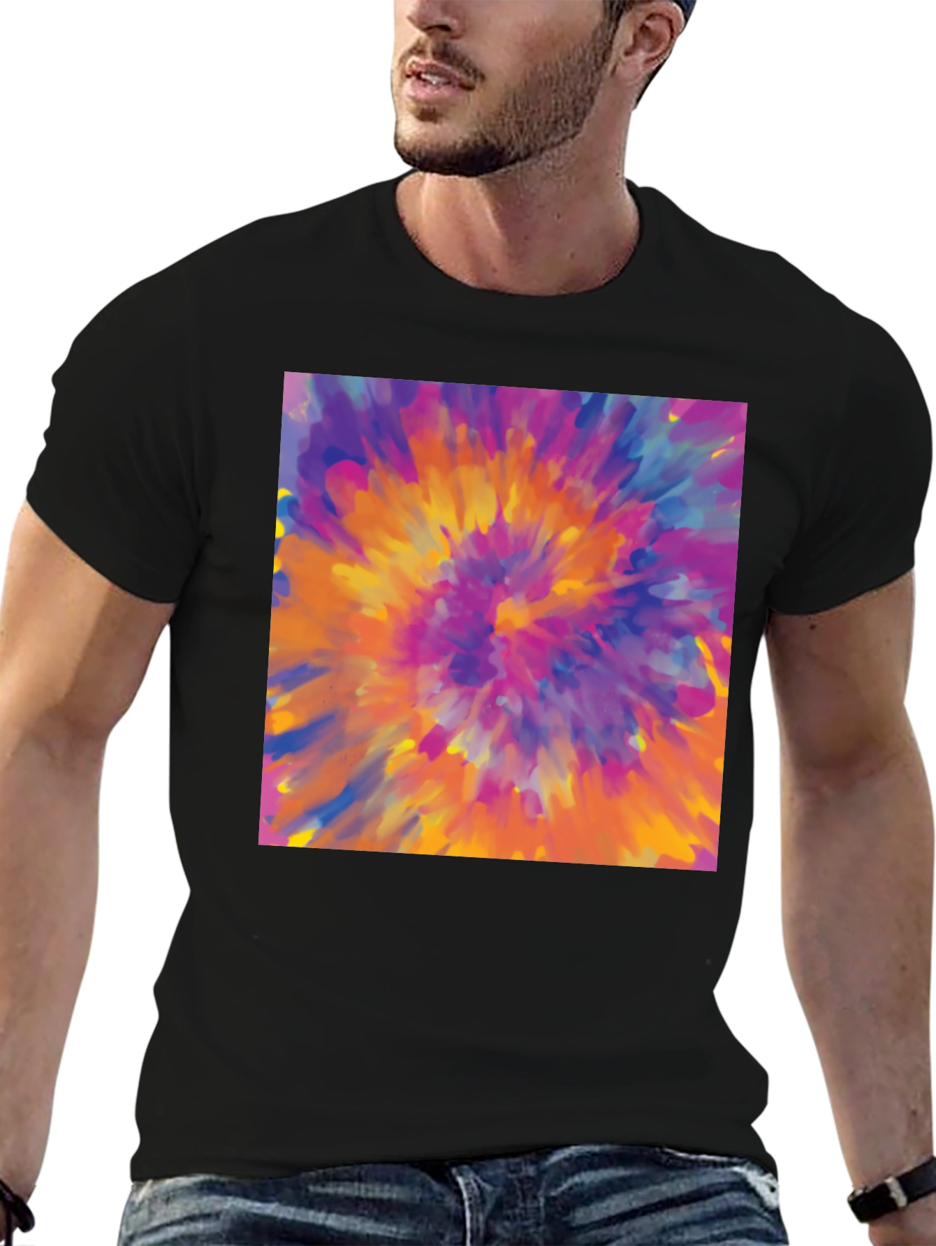 Vibrant Tie-Dye Graphic Tee - Bold Statement Style