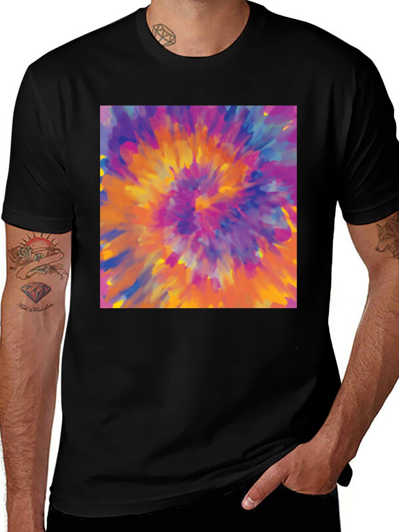 Vibrant Tie-Dye Graphic Tee - Bold Statement Style