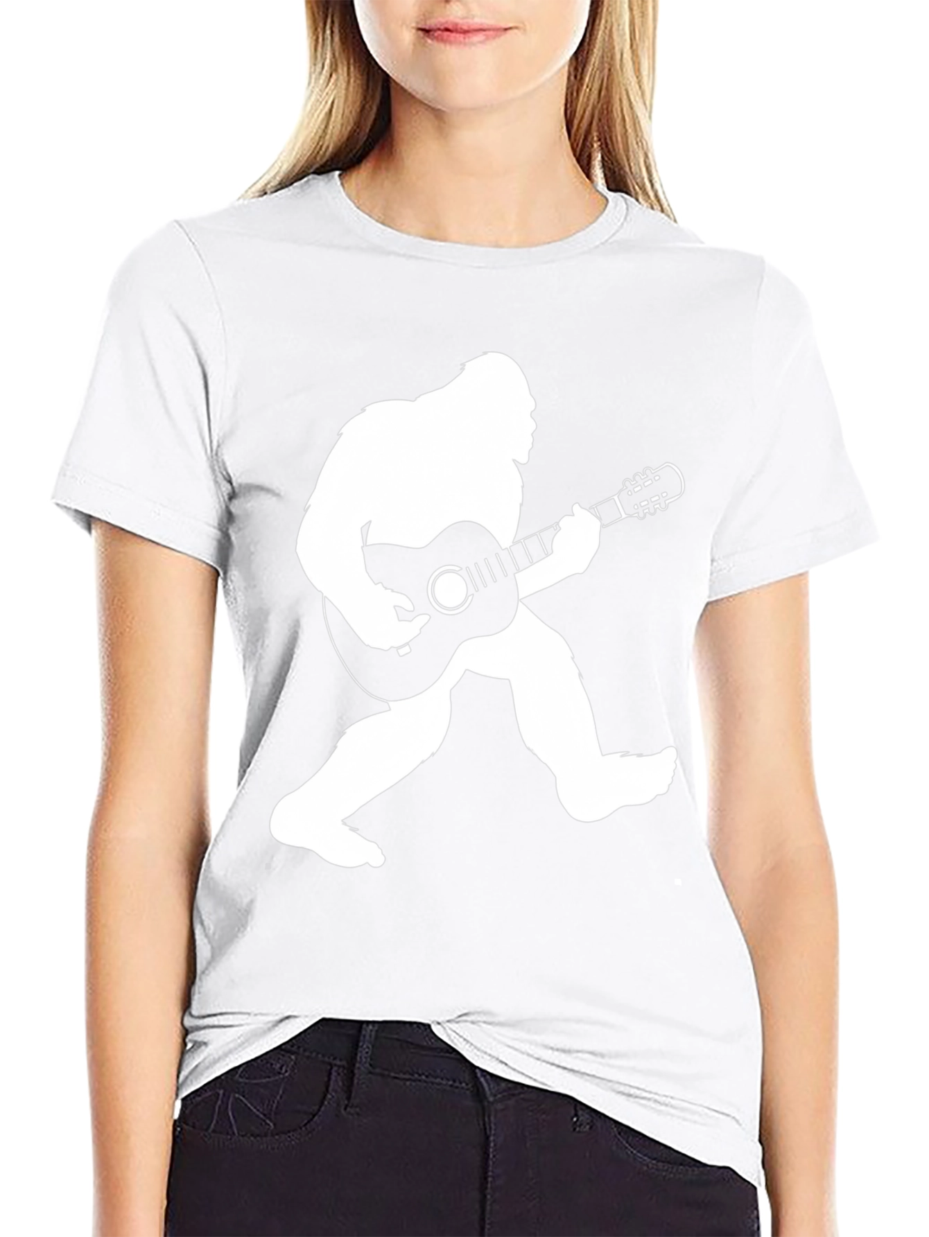 Bigfoot Guitar Player Black T-Shirt