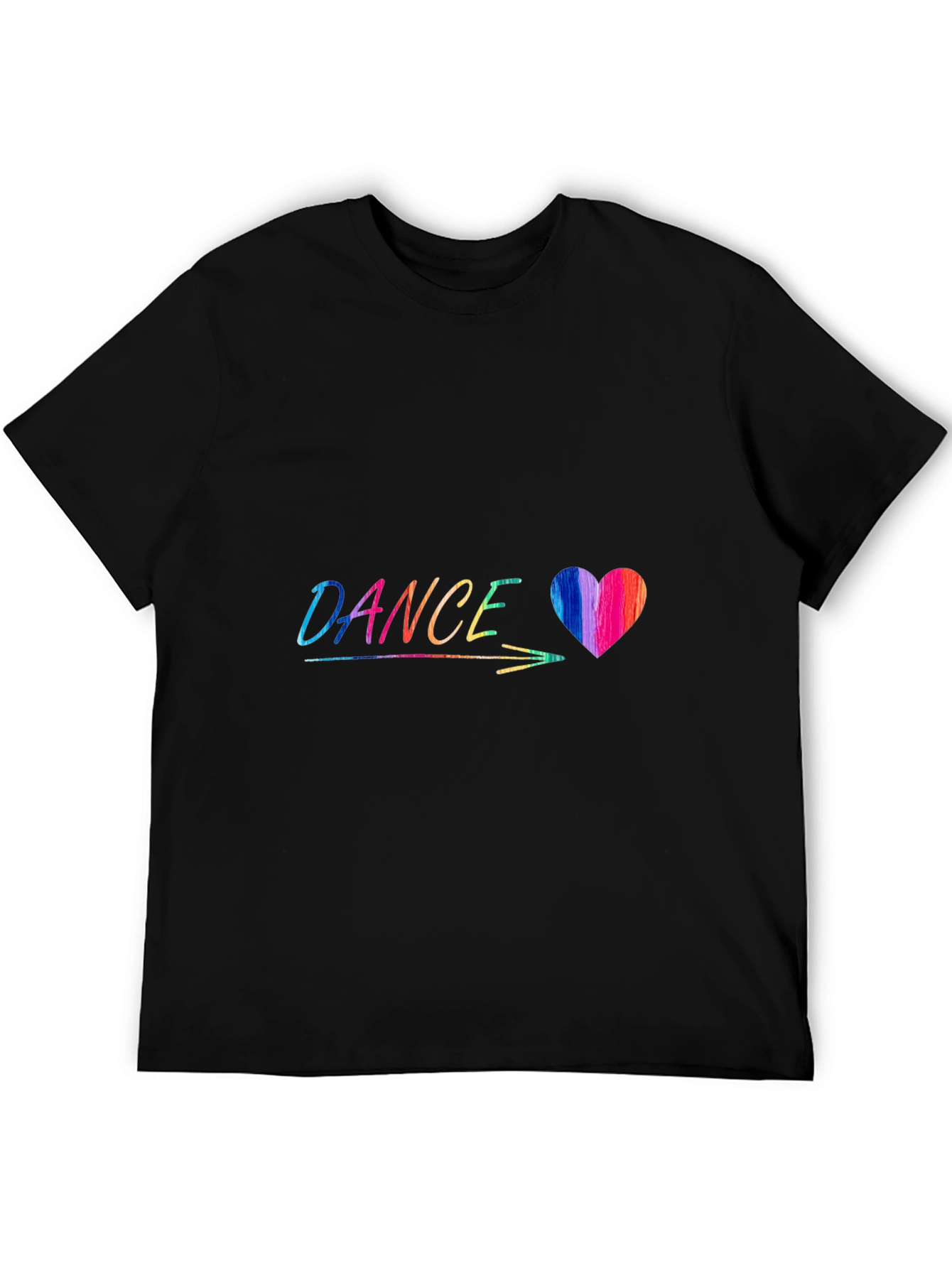 Dance Heart Graphic Tee - Stylish Black T-Shirt