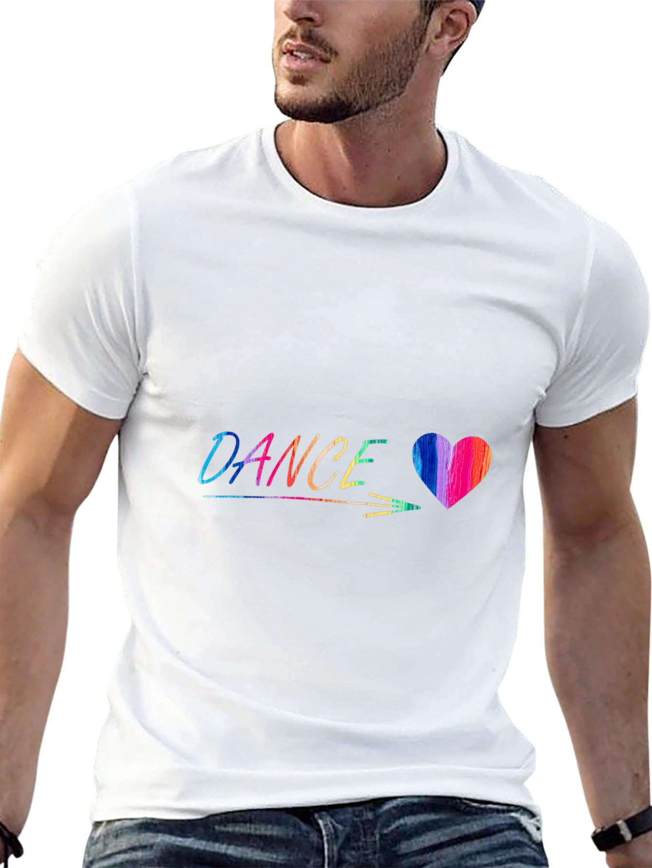 Dance Heart Graphic Tee - Stylish Black T-Shirt
