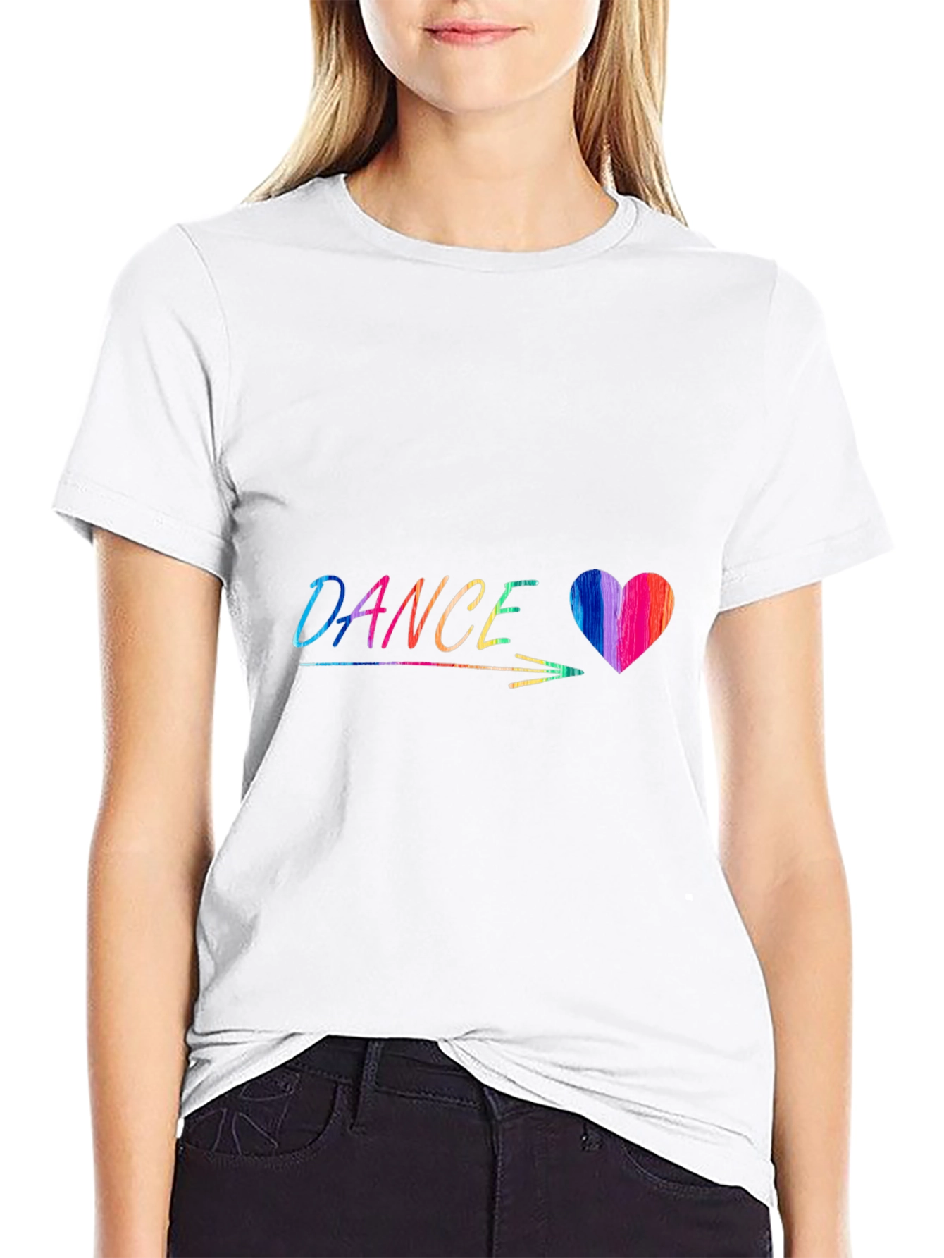 Dance Heart Graphic Tee - Stylish Black T-Shirt