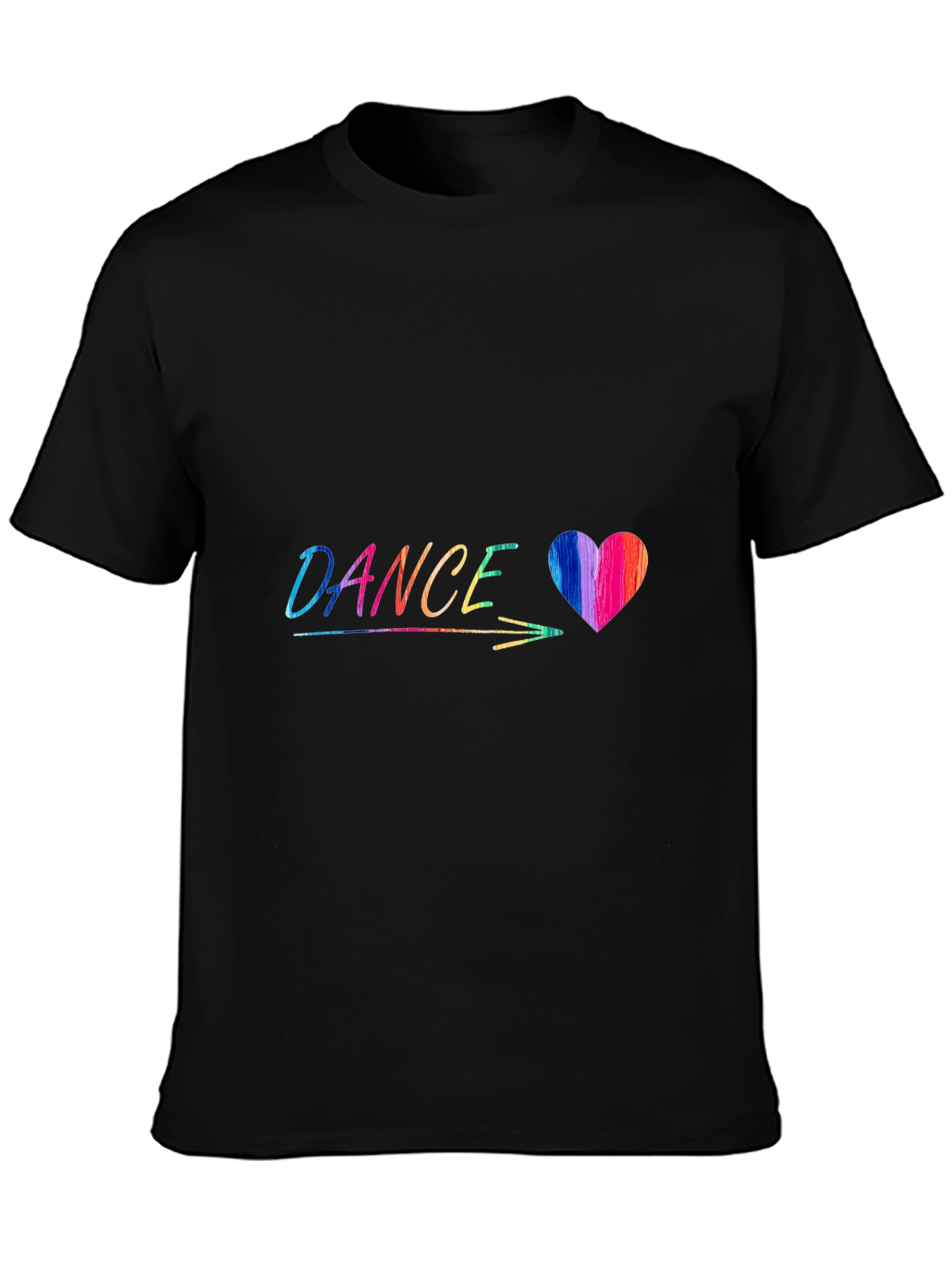 Dance Heart Graphic Tee - Stylish Black T-Shirt