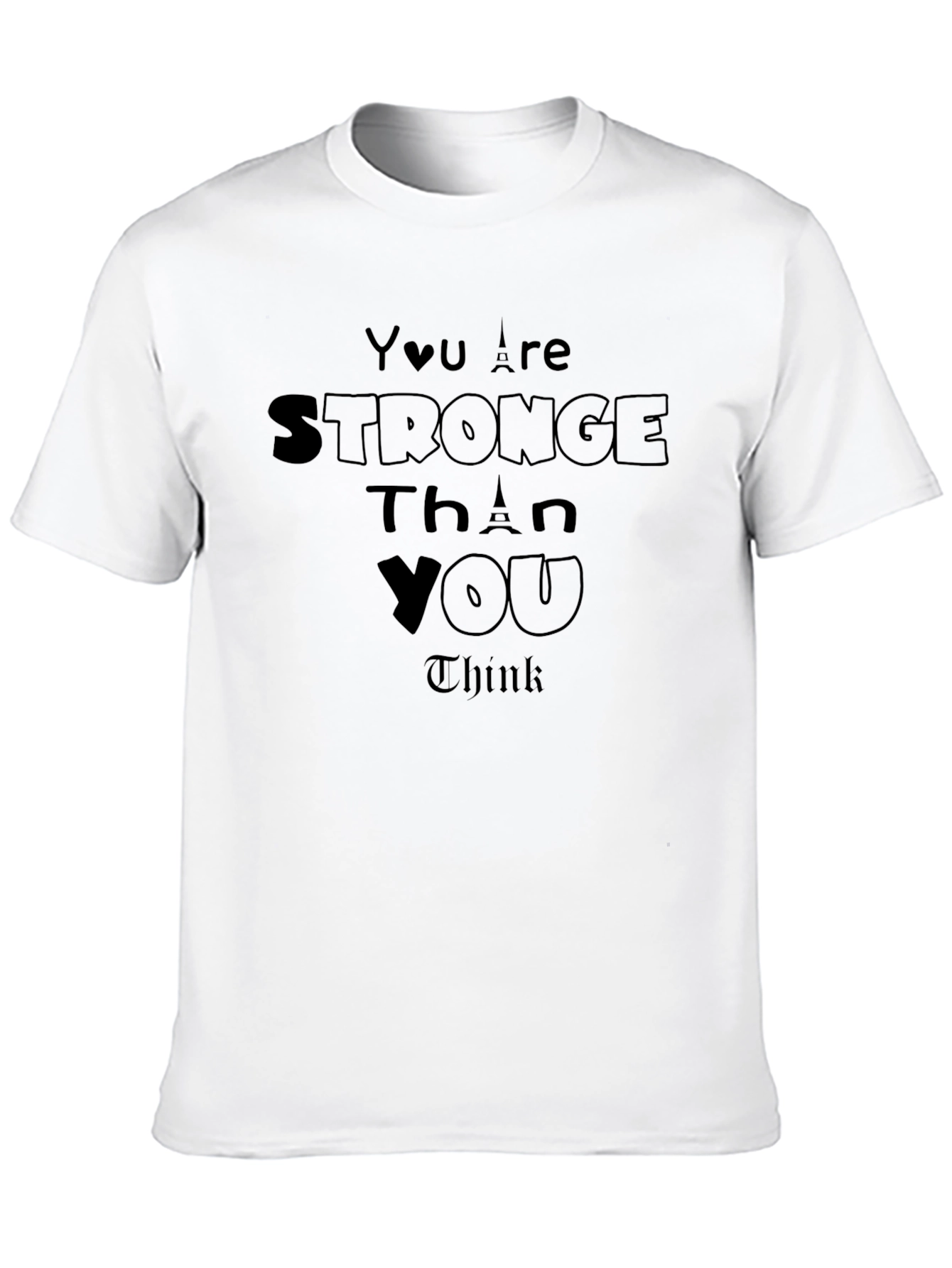 Inspirational Stronger Than You Think Black T-Shirt