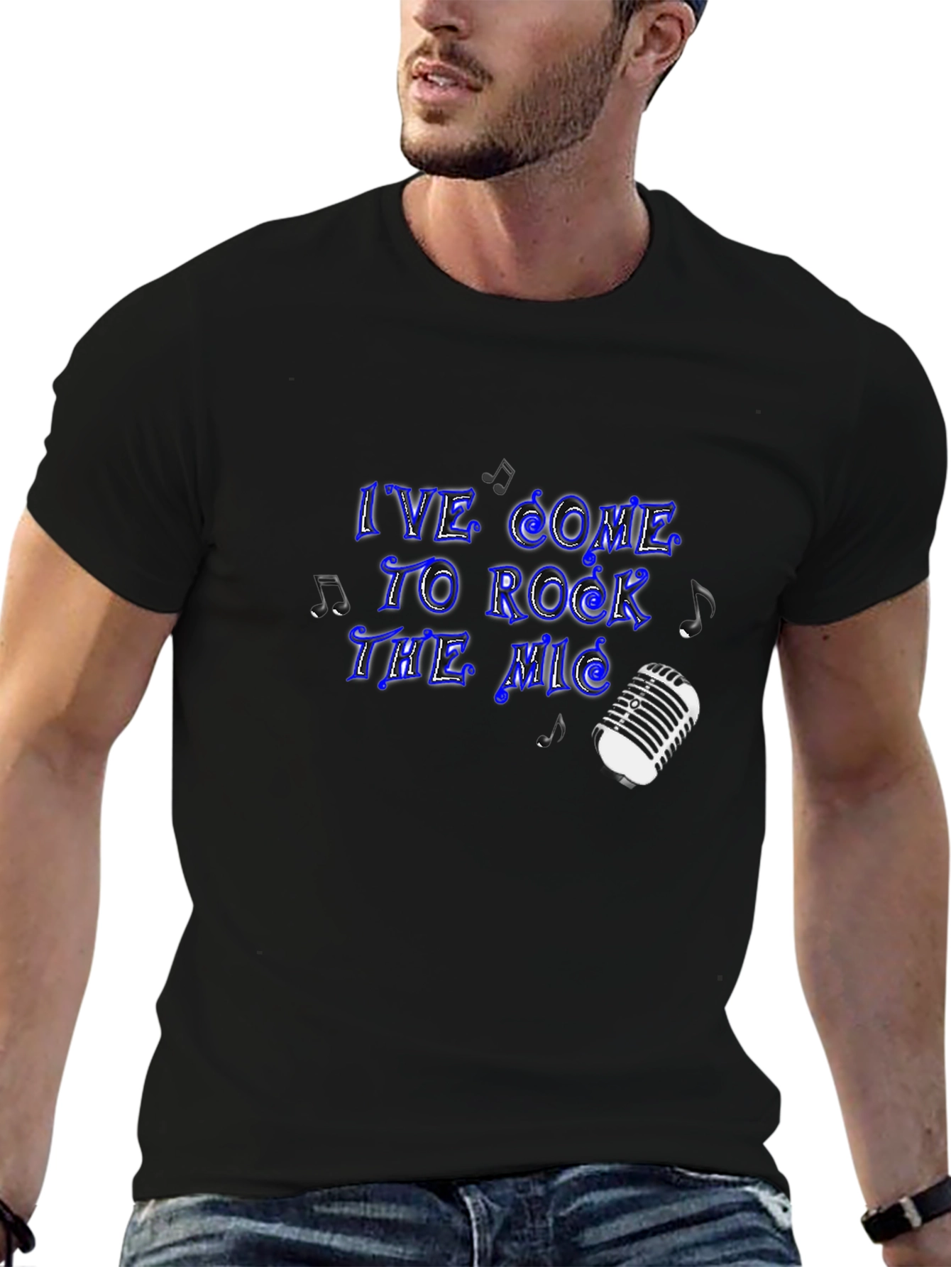 Rock the Mic Black Graphic Tee