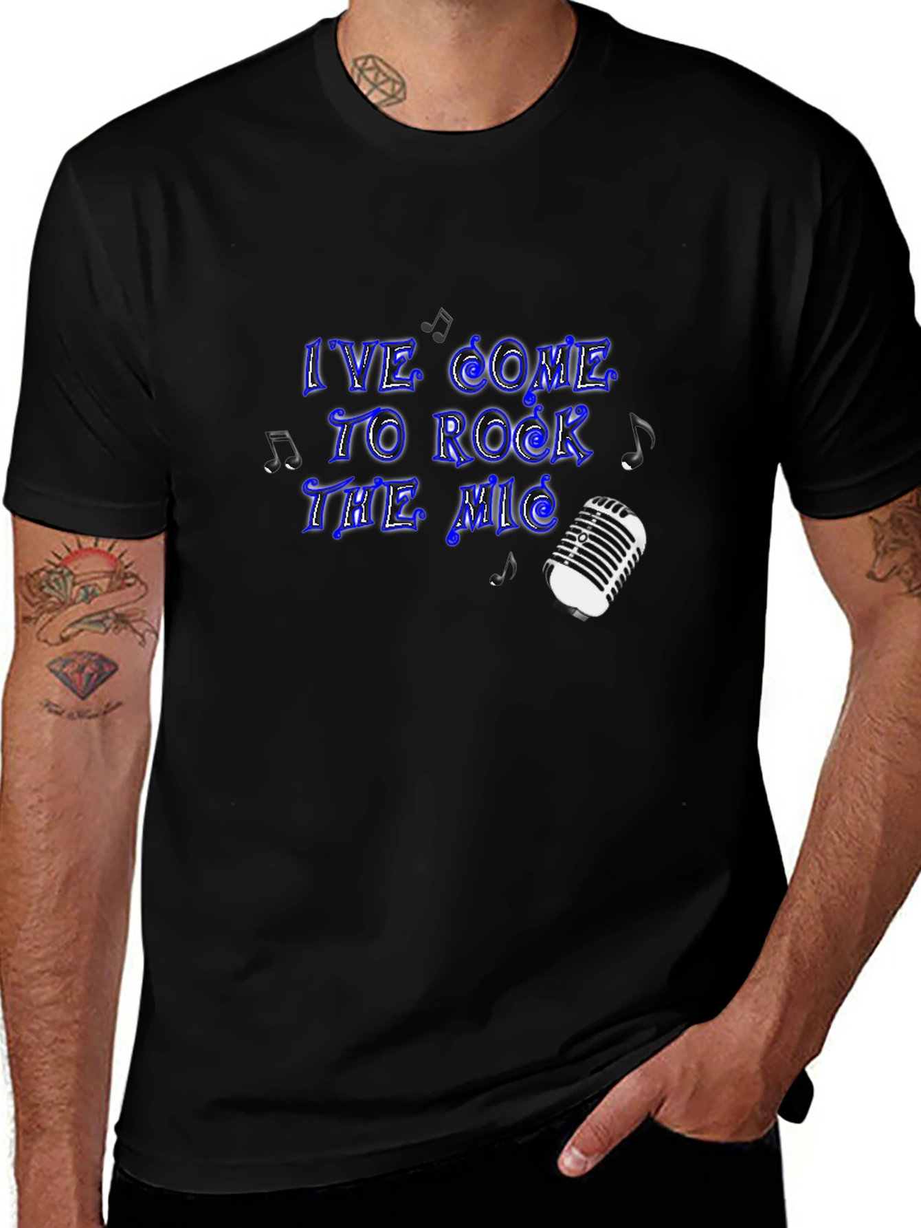 Rock the Mic Black Graphic Tee