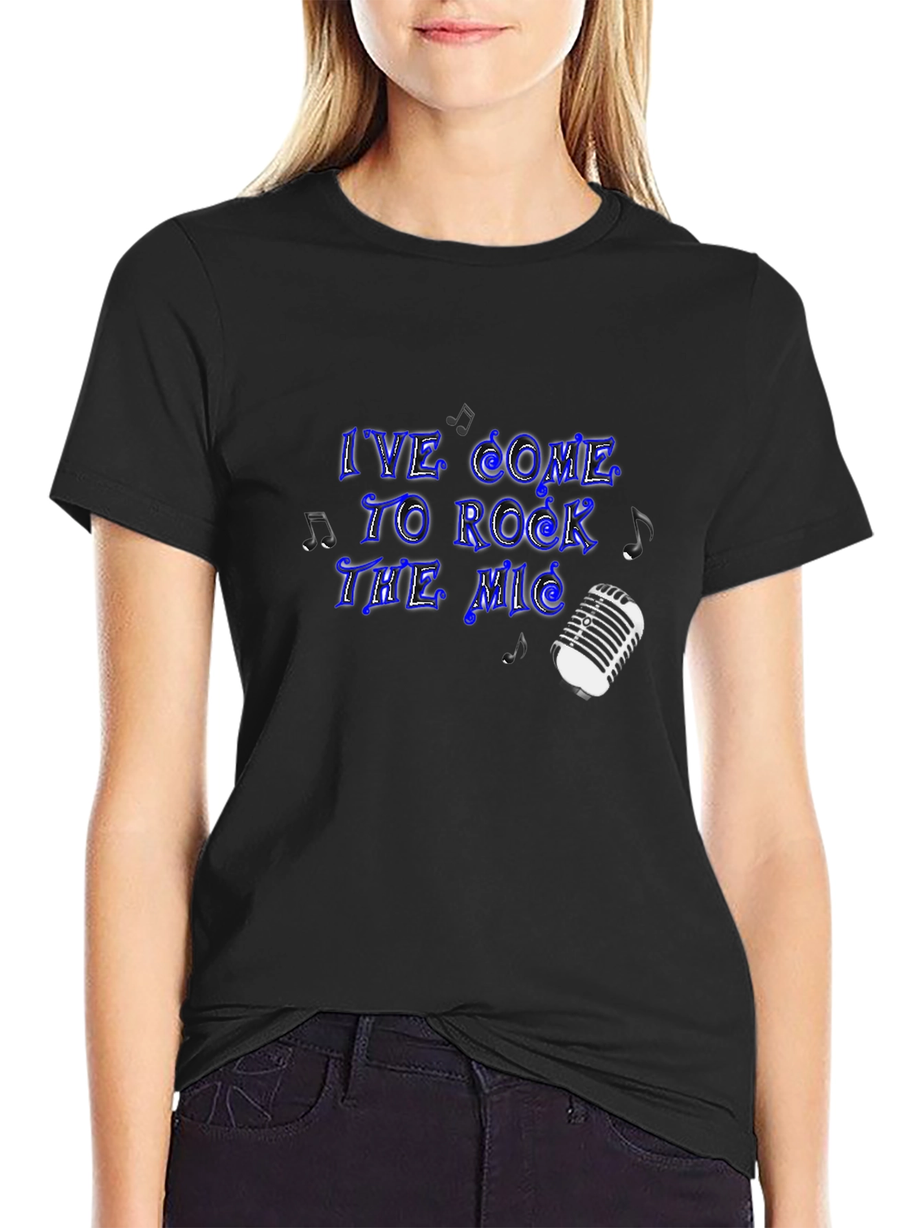 Rock the Mic Black Graphic Tee