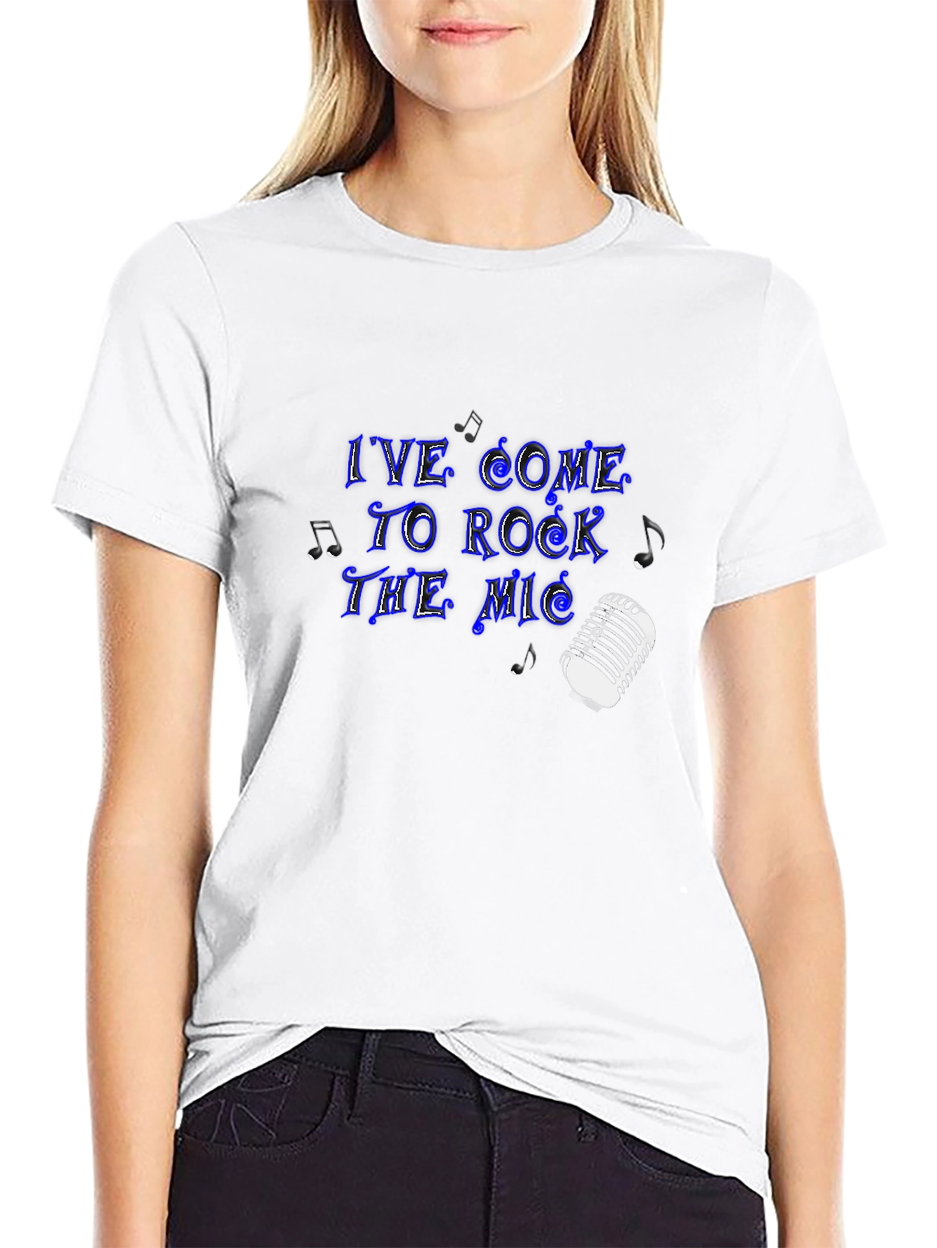 Rock the Mic Black Graphic Tee