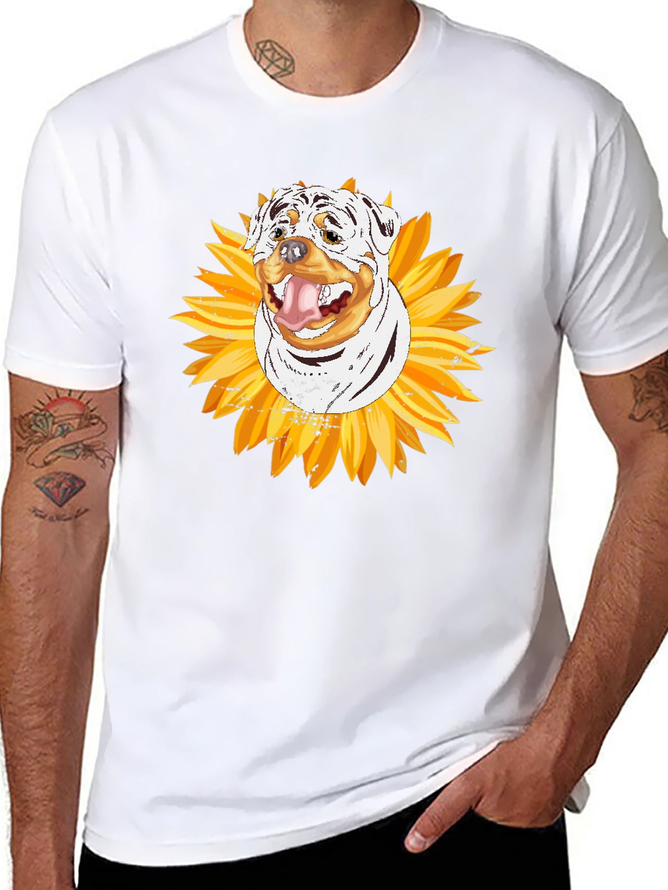 Rottweiler Sunflower Graphic Tee