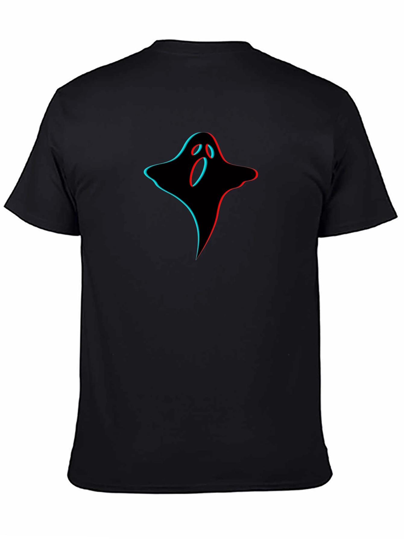 3D Ghost Graphic Black T-Shirt