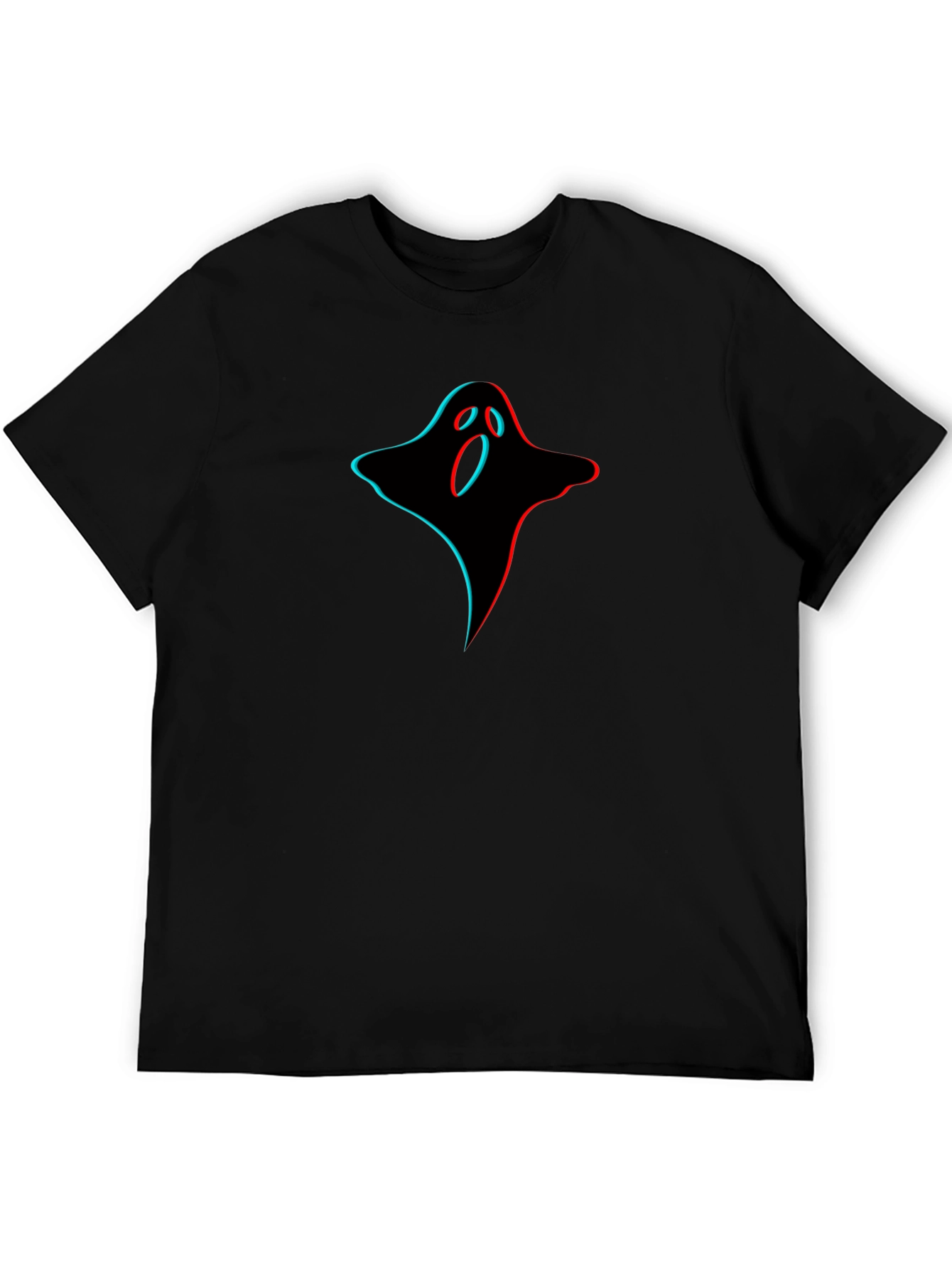 3D Ghost Graphic Black T-Shirt