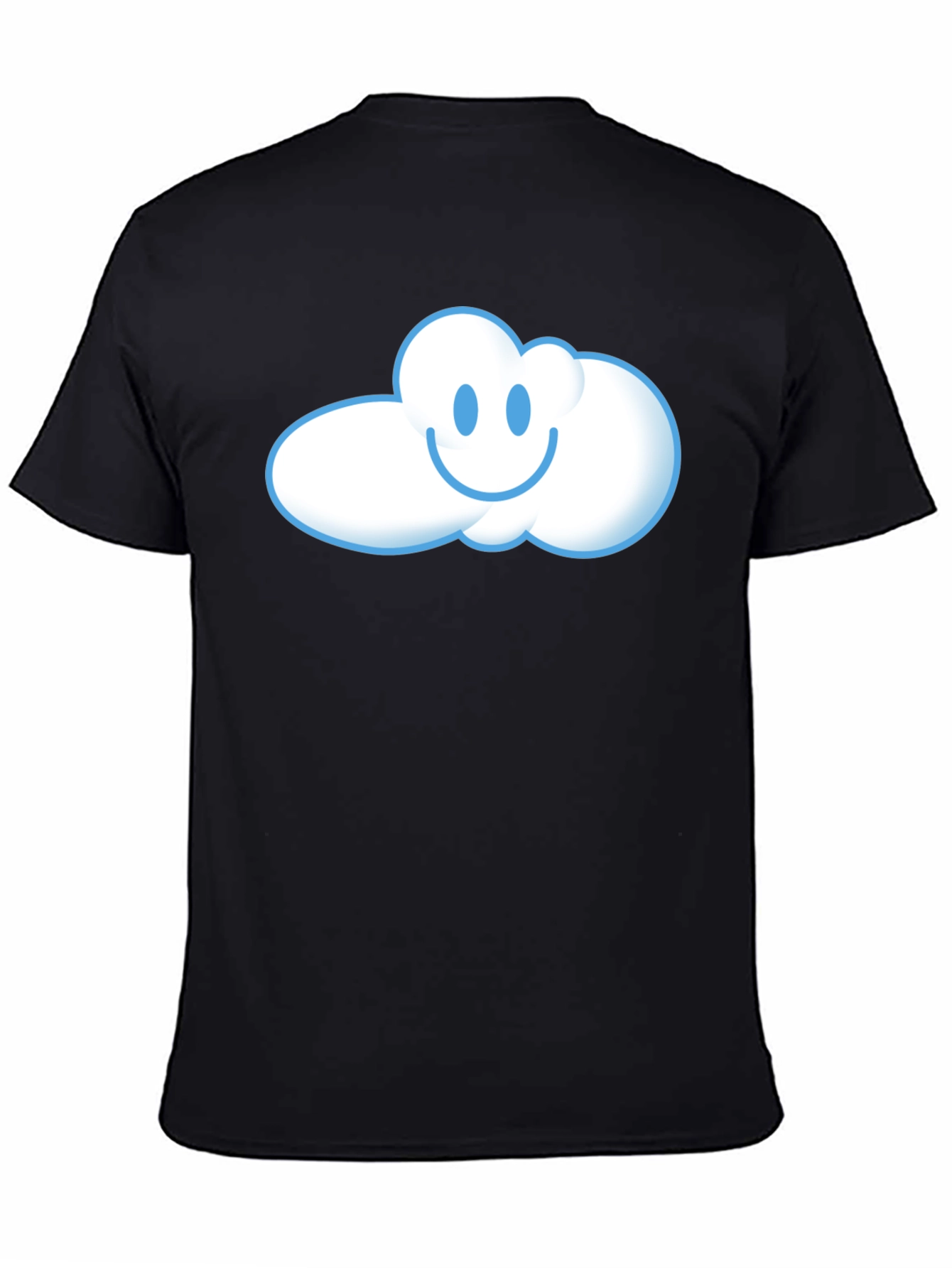 Happy Cloud Graphic T-Shirt - Black Cotton Tee