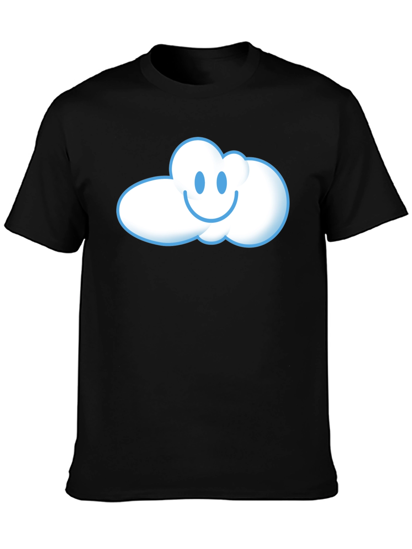 Happy Cloud Graphic T-Shirt - Black Cotton Tee