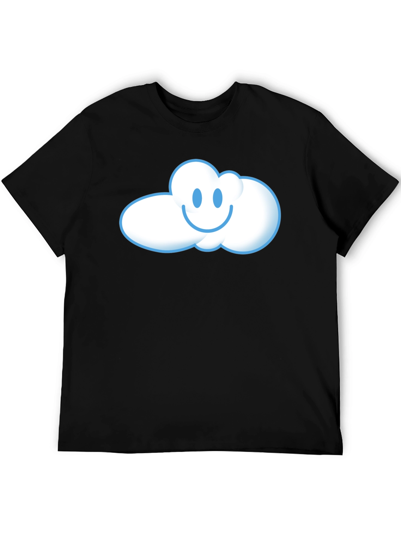 Happy Cloud Graphic T-Shirt - Black Cotton Tee