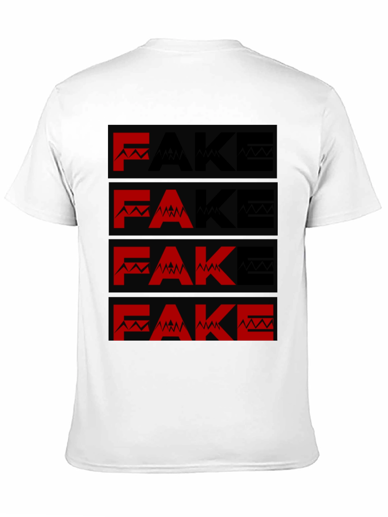 Fake Mountain Mens Graphic T-Shirt - Black