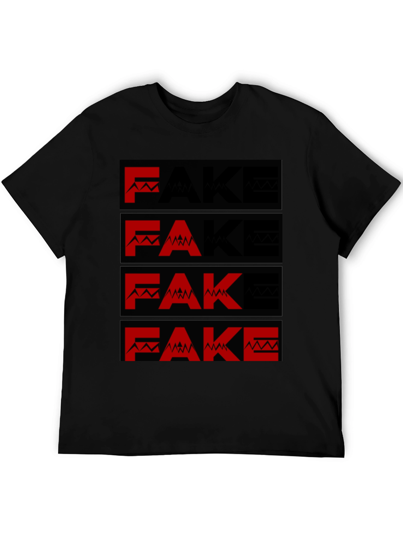 Fake Mountain Mens Graphic T-Shirt - Black