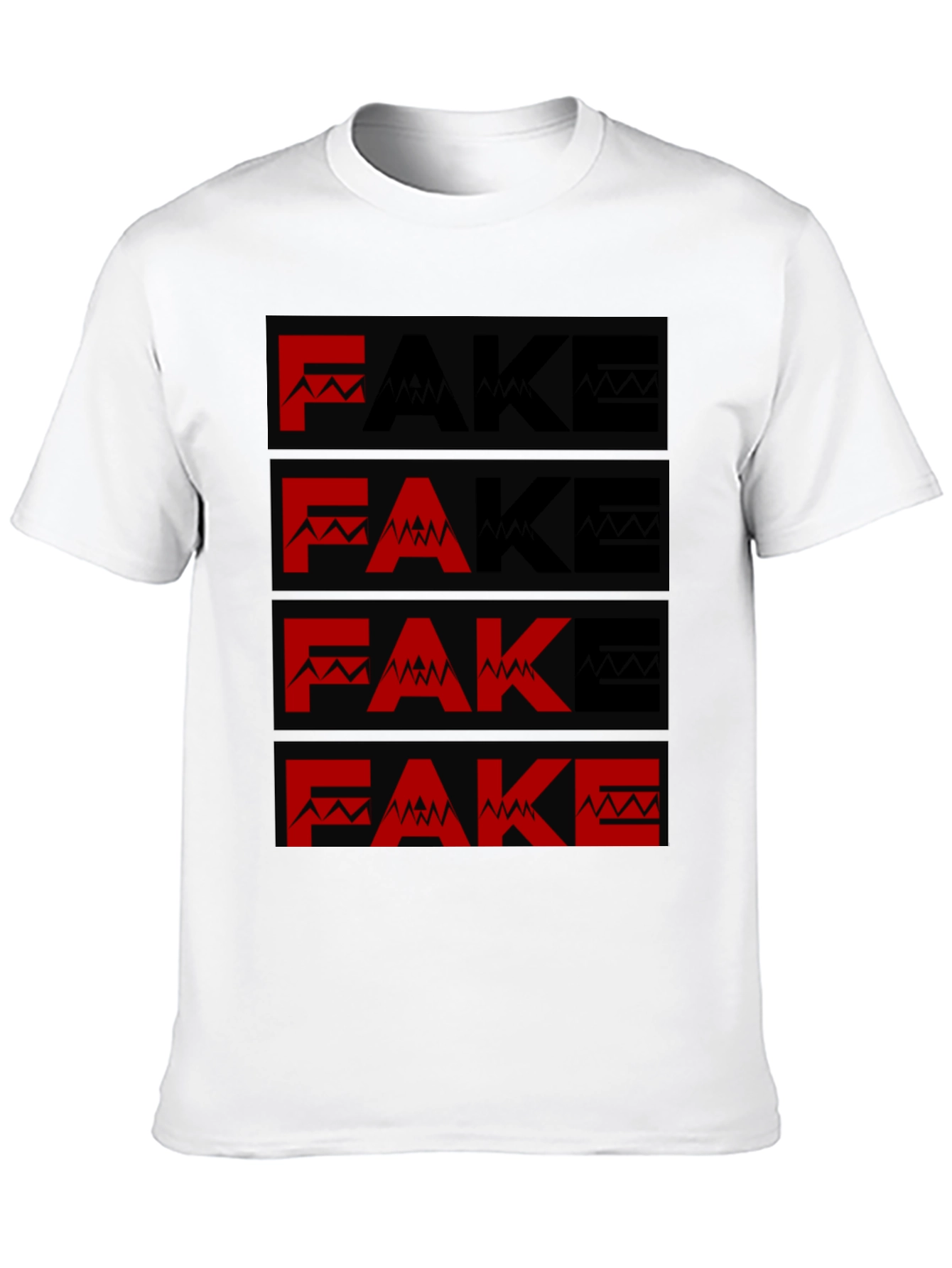Fake Mountain Mens Graphic T-Shirt - Black
